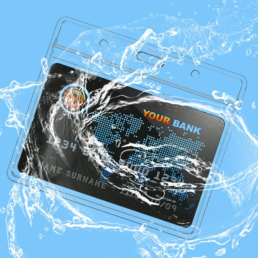 Name Tag 100 Pack Badge ID Card Holders Clear Plastic Horizontal Premium Badge Holder