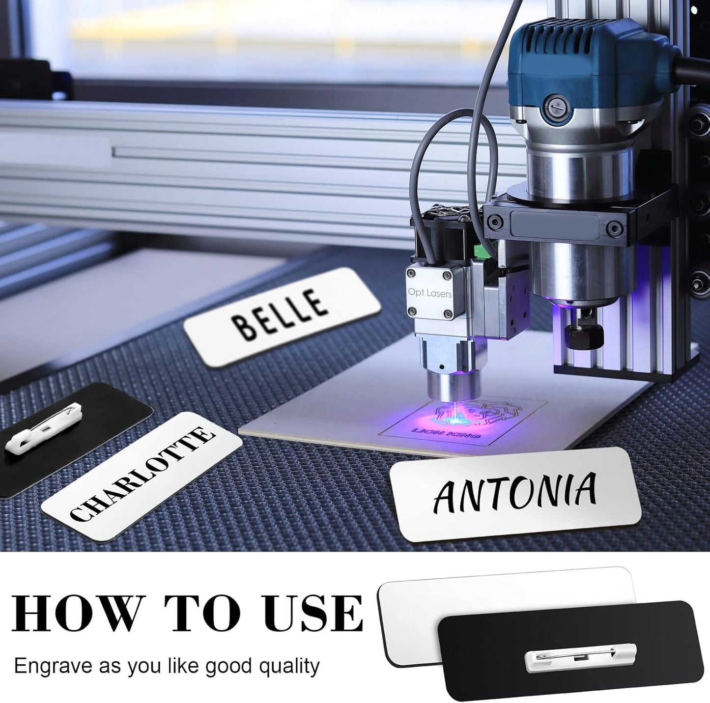 Breling 100 Pieces Name Tags with Pins 1 x 3 Inches Blank Name Tags Reusable ID Badge Holders with Clip for Office Workers Students Employee Custom(White)