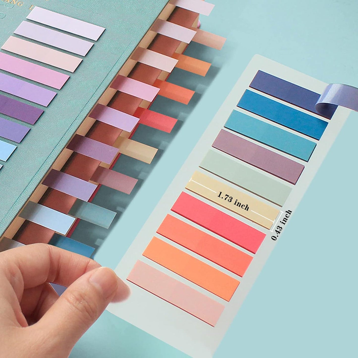 ELII 1600pcsTabs Page Markers Morandi Sticky Index Tabs,Transparent Sticky Notes Book Markers Tabs Label Stickers Index Tabs for Reading Notes, Classify File