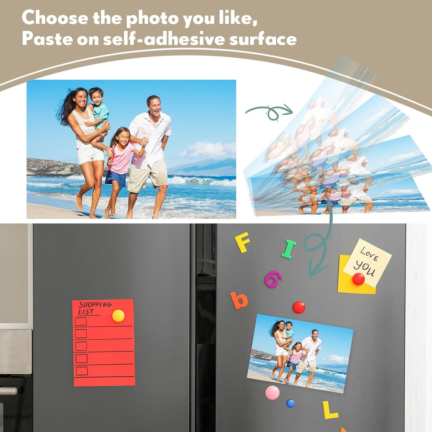 Macarrie 4 x 6 Adhesive Magnetic Sheets with Adhesive Backing Cuttable Magnetic Paper Stickers Flexible Peel and Stick for Picture Crafts Die Storage Photos(200 Pcs)