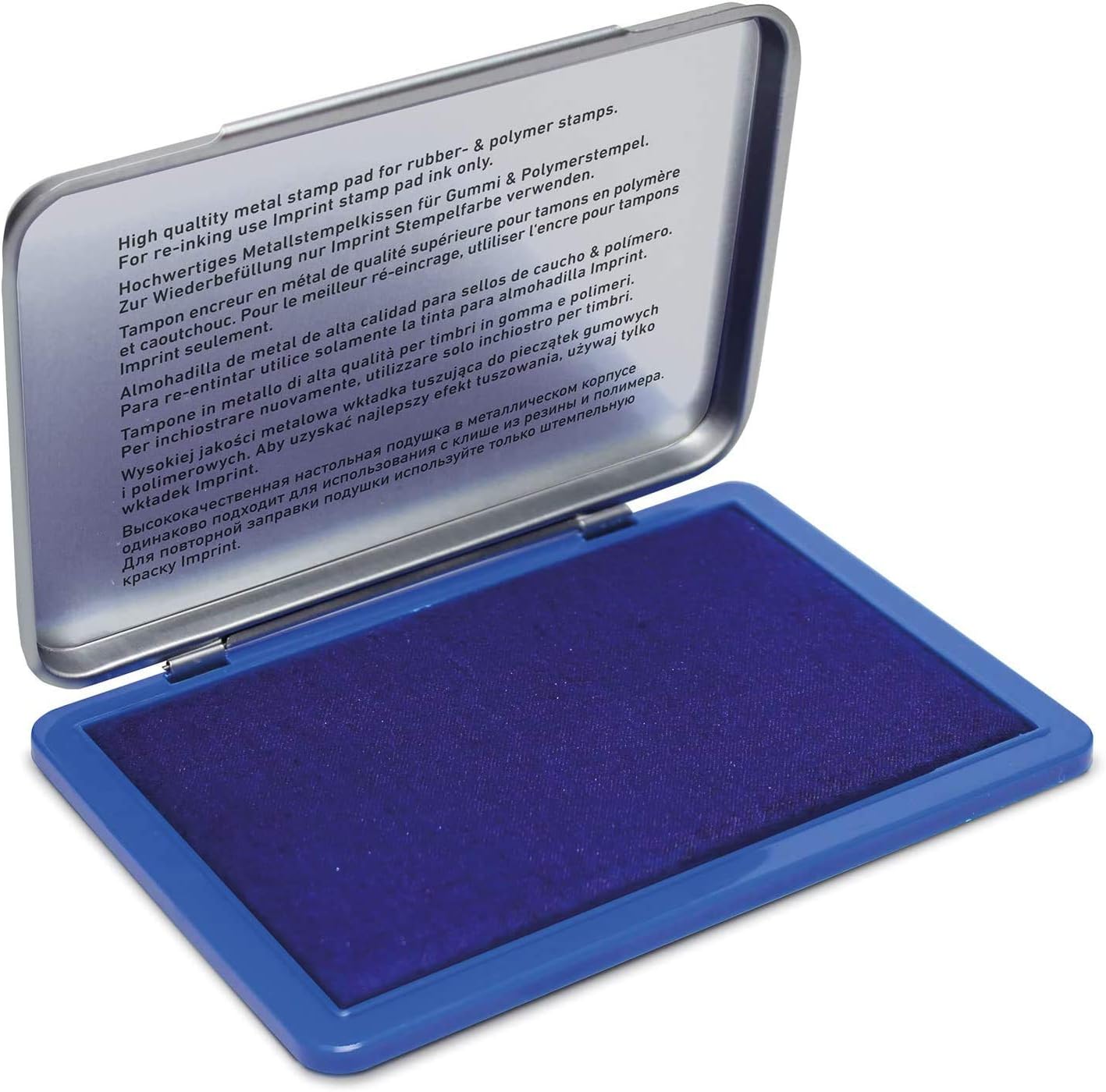Trodat Imprint 9074M Metal Stamp Pad, 3-1/2" x 6-3/8", Blue