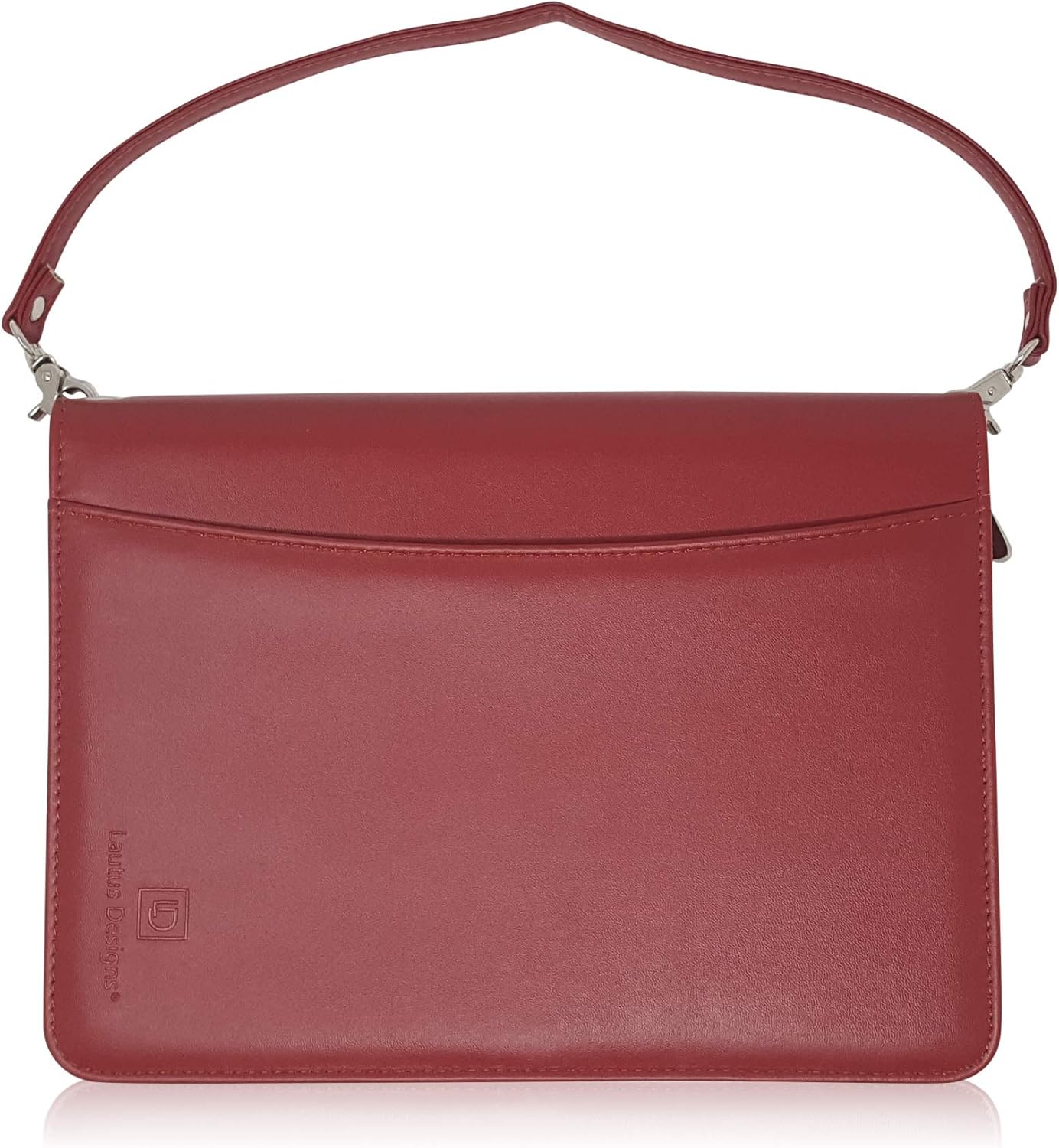 Zippered Portfolio Binder with Junior Legal 5x8 Notepad - Burgundy PU Faux Leather Business Padfolio Organizer Folder with 8 Inch Tablet Sleeve & Gift Box by Lautus Designs