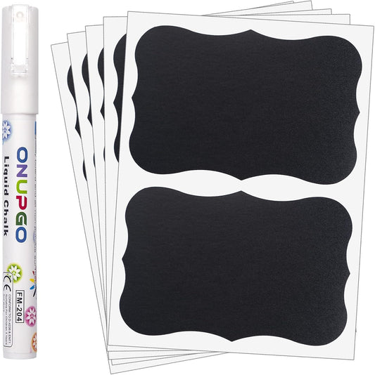 ONUPGO Large Chalkboard Labels (20 Pack), 4 x 6 Reusable Blackboard Stickers Waterproof Chalkboard Sticker for Jars, Parties Decoration, Craft Rooms, Weddings, Storage, Organize Your Home & Kitchen