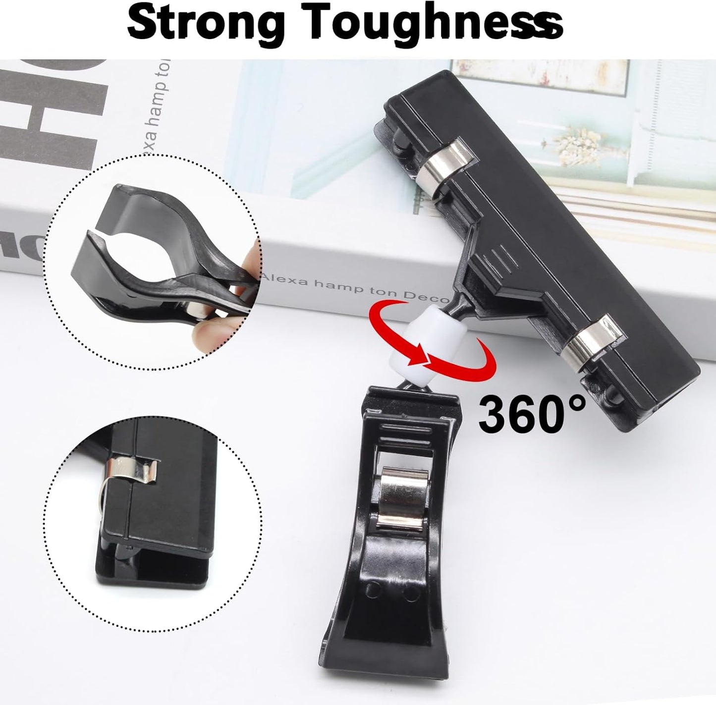 Biaungdo 12 Pcs Plastic Chalkboard Sign with Rotating Clip, Erasable Blackboard Price Tags Double Sided Waterproof Blackboard Clips Display Clip Holder for Shelves,Store,Business, Supermarket(Black)