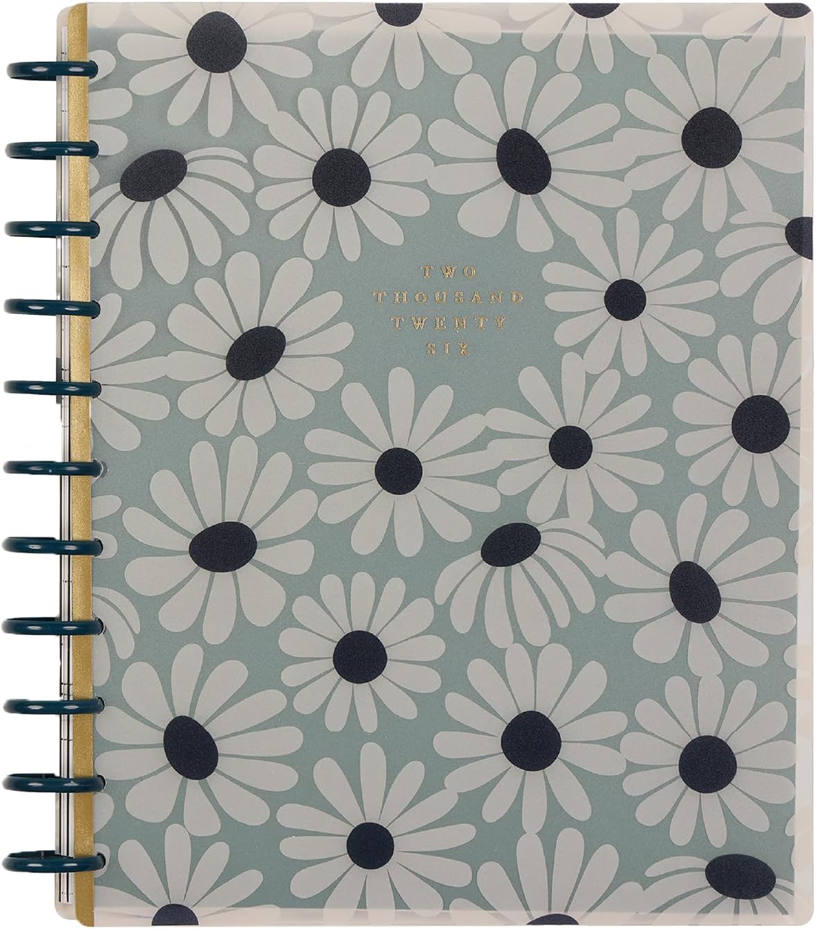 Happy Planner Disc-Bound Planner Jan.–Dec. 2026, Includes 3 Extra Months and 2 Sticker Sheets, Big Size, 8.5" x 11", Horizontal Layout, Green Garden