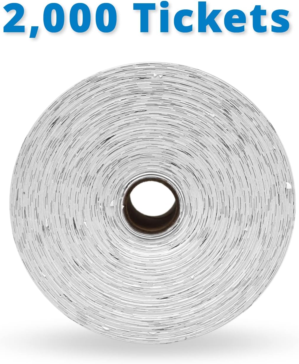 INDIANA TICKET CO. 2,000 Raspberry Raffle Tickets Double Roll, Premium Quality 50/50 Raffle Tickets, Tickets for Events, Carnivals, Door Prizes, Drinks and More