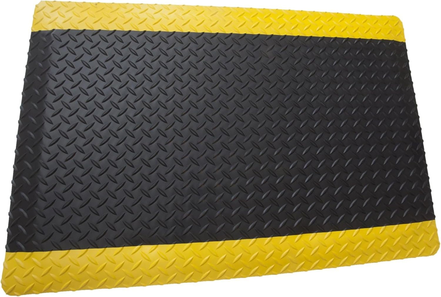 Rhino Mats, American Classic Diamond Anti-Fatigue Mats, Industrial Ergonomic Comfort Standing Mat for Work, Home, Garage, Office, Kitchen or Anywhere (Black/Yellow 1" Thick, 4 FT. x 16 FT.)