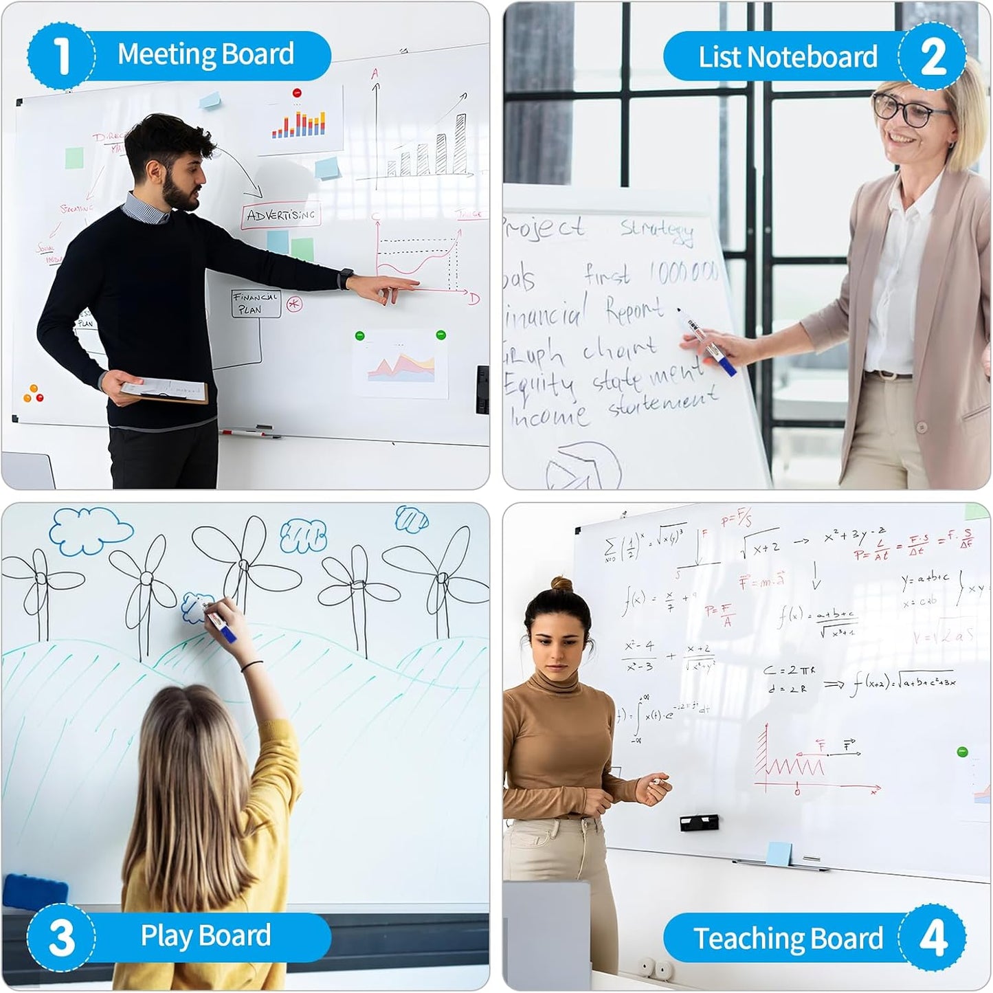 Magnetic Dry Erase Whiteboard 78"x40"- Self-Adhesive Flexible Wall Board Kit with 11 Markers, 6 Magnets, Magnetic Eraser & Holder - Ultra Smooth Writing,Effortless Clean for Office, Home, School