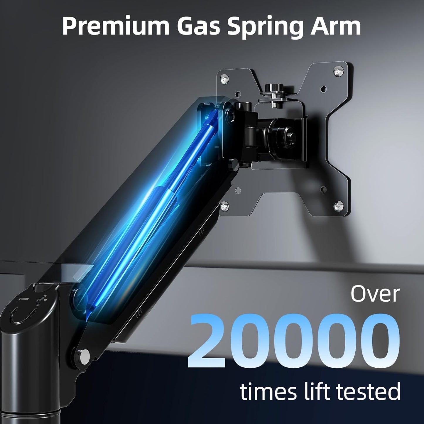 Monitor Arm for 13-32 inch Screens, Monitor Desk Mount, Adjustable Height, VESA Mount with Clamp & Grommet Bases, Freelift Black