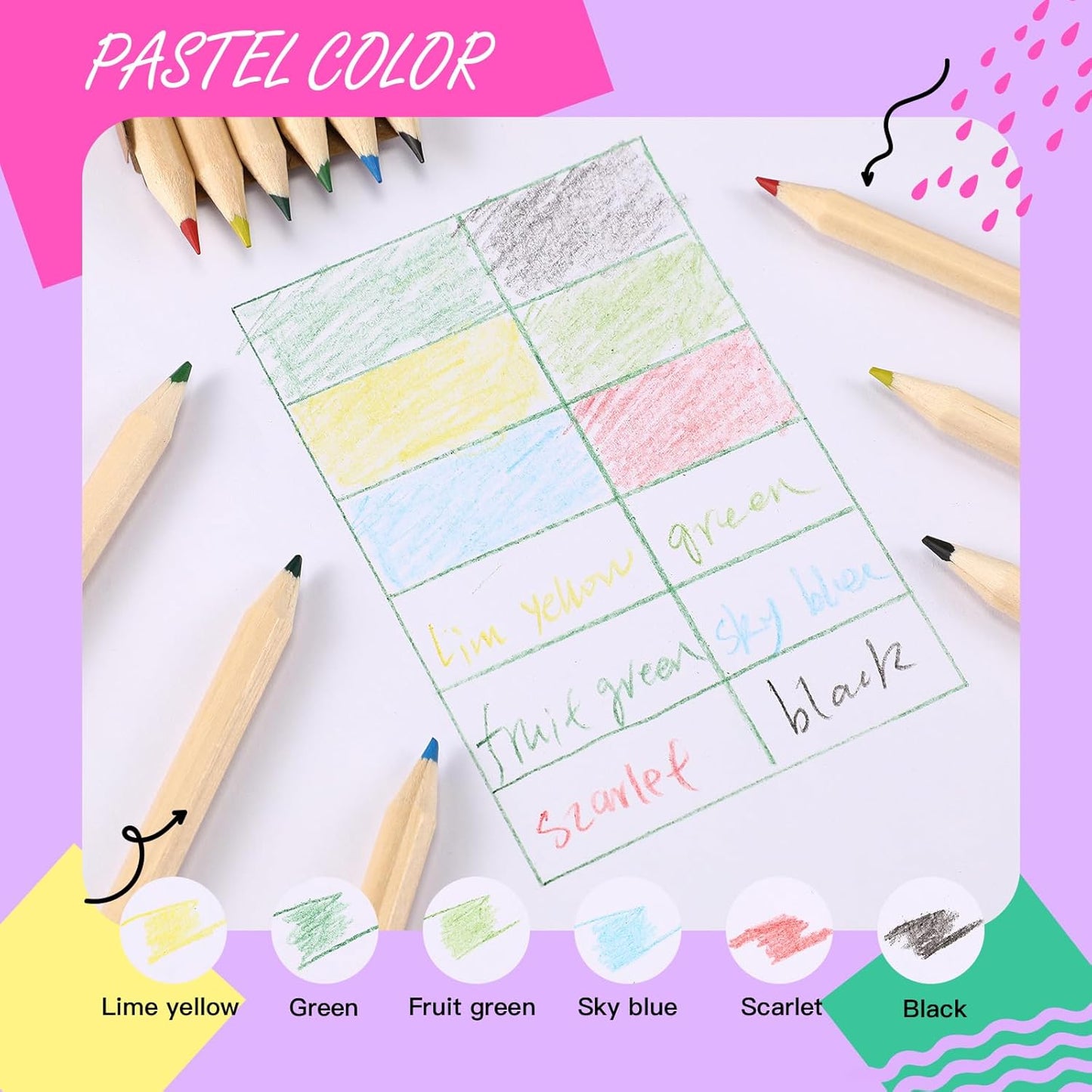 Faccito 150 Packs Mini Drawing Colored Pencils for Kids 3.5 Inch Portable Short Fat 6 Different color Pre Sharpened Pencils in Bulk for Children Painting Classroom School Supplies