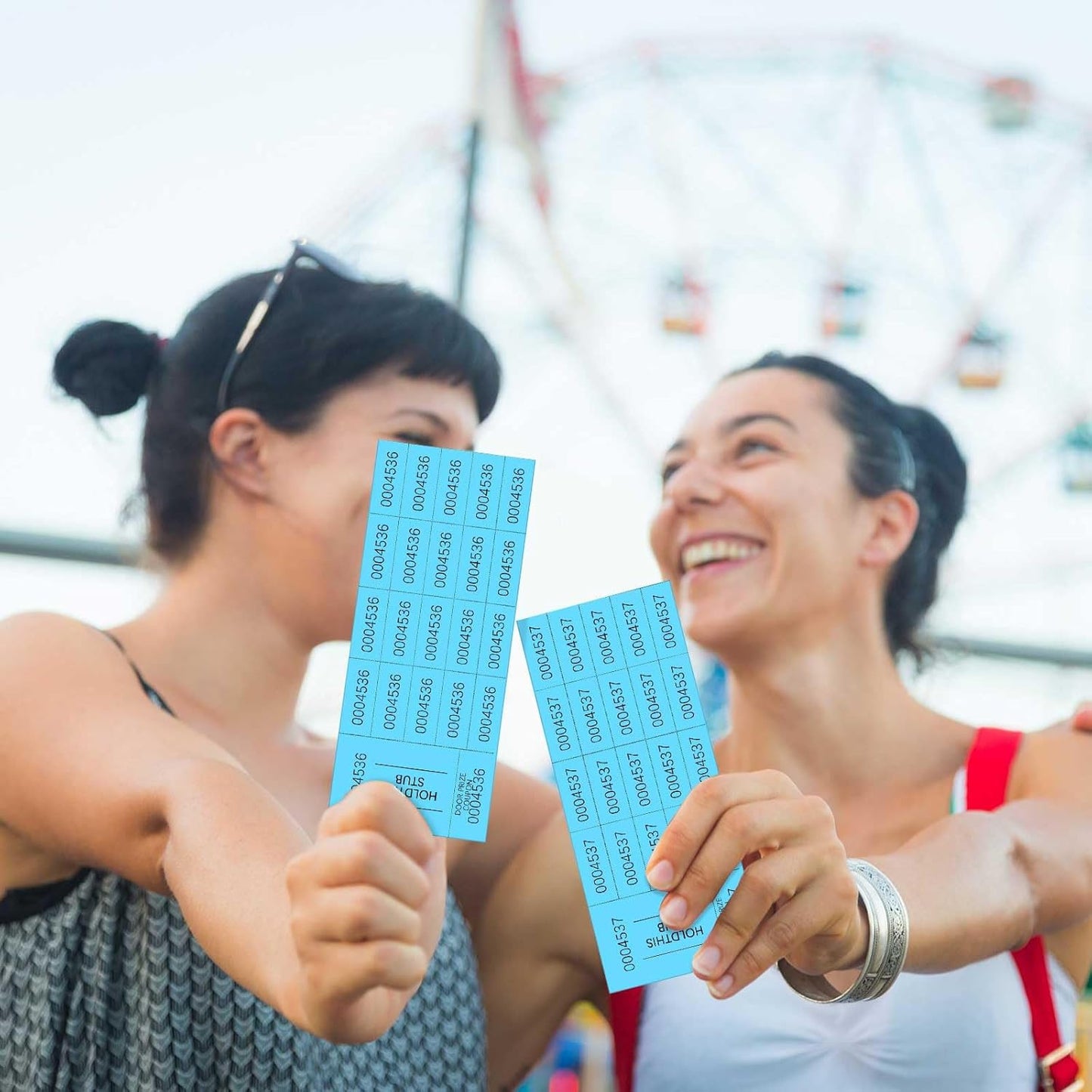 Kosiz 504 Sheets 20 Bid Raffle Ticket with Different Numbers Per Sheet Chinese Auction Tickets for Events Church Basket Auction Silent (Lake Blue)