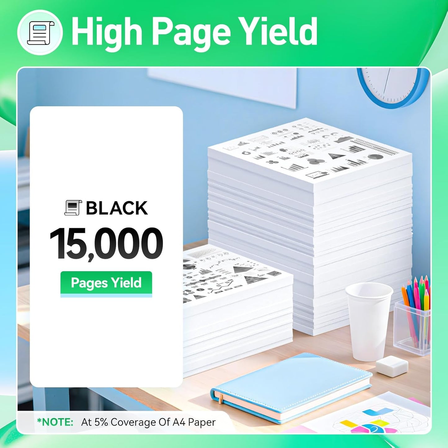 55B1H00 Toner Cartridge Black High Yield with Chip 15,000 Page-Yield Replacement for Lexmark MS331dn MS431dn MS431dw MX331adn MX431adw MX431adn MX432adwe MS331 MS431 MX331 MX431 Laser Printer 55b1000