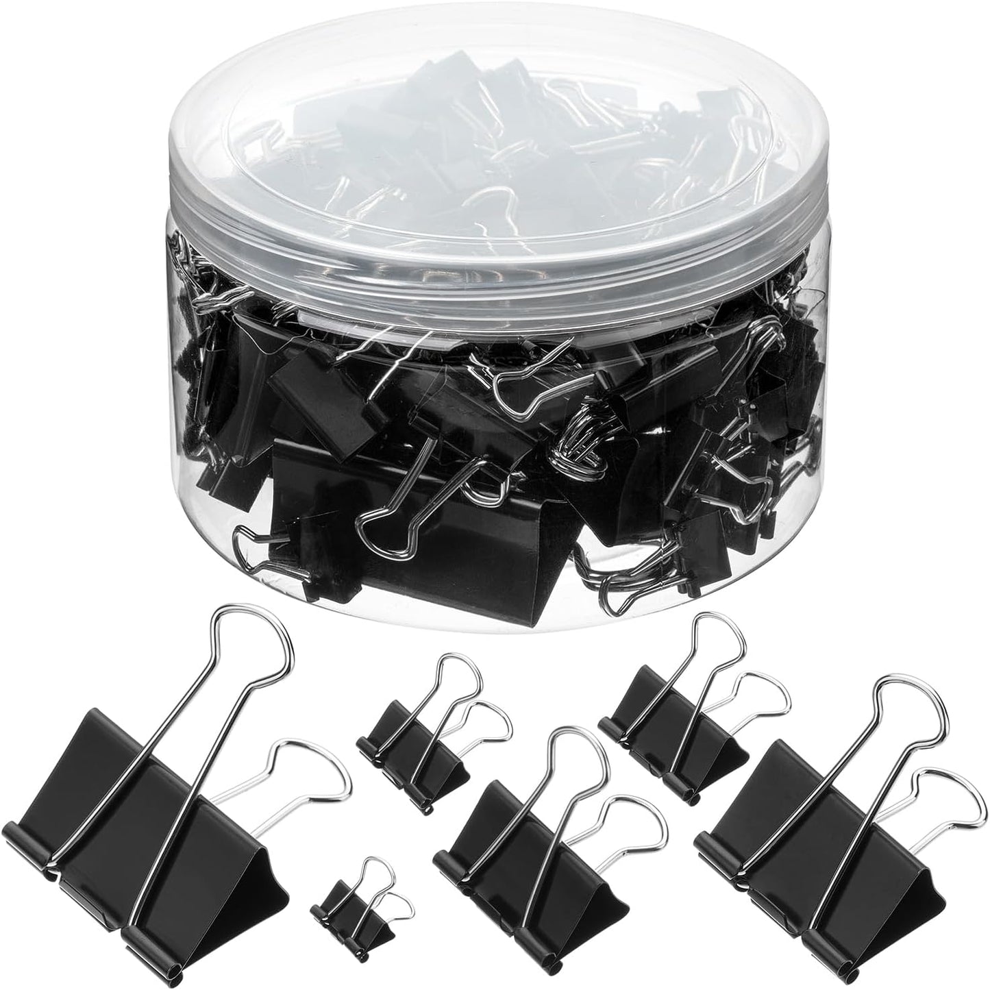 Mr. Pen- Binder Clips, 120 Pcs, Assorted Sizes, Black, Medium, Small, Office Supplies, Paper Clips