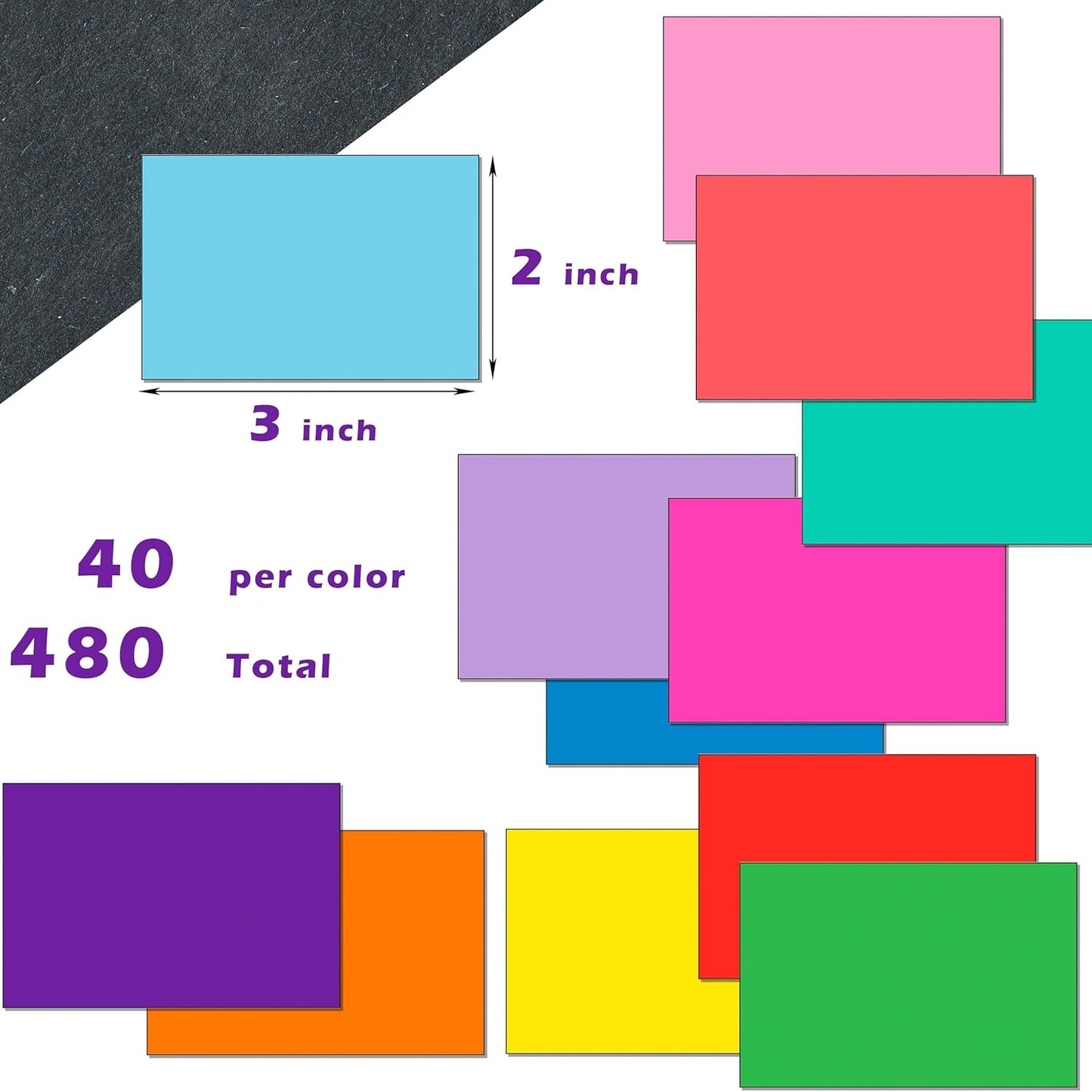 YSHIHE Colored Labels Stickers 3" x 2" Large Color Coding Labels in 12 Assorted Colors Rectangle Name Tags Moving Labels - 480 Pack