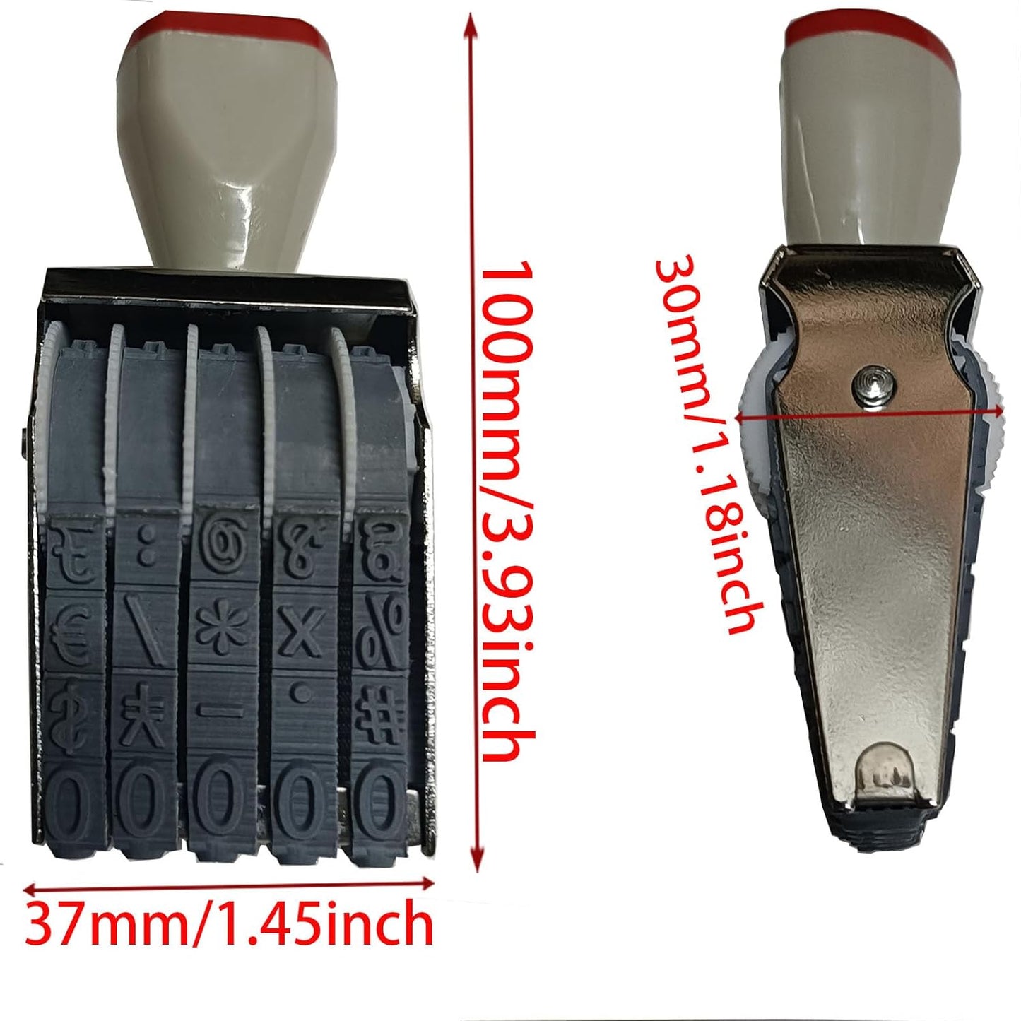 zeng Adjustable Number Stamp, with Number 0-9 and Symbols, Manual Rolling Office Business Stamp, Supermarket & School Supplies, Multicolor (Large 5 Digit)