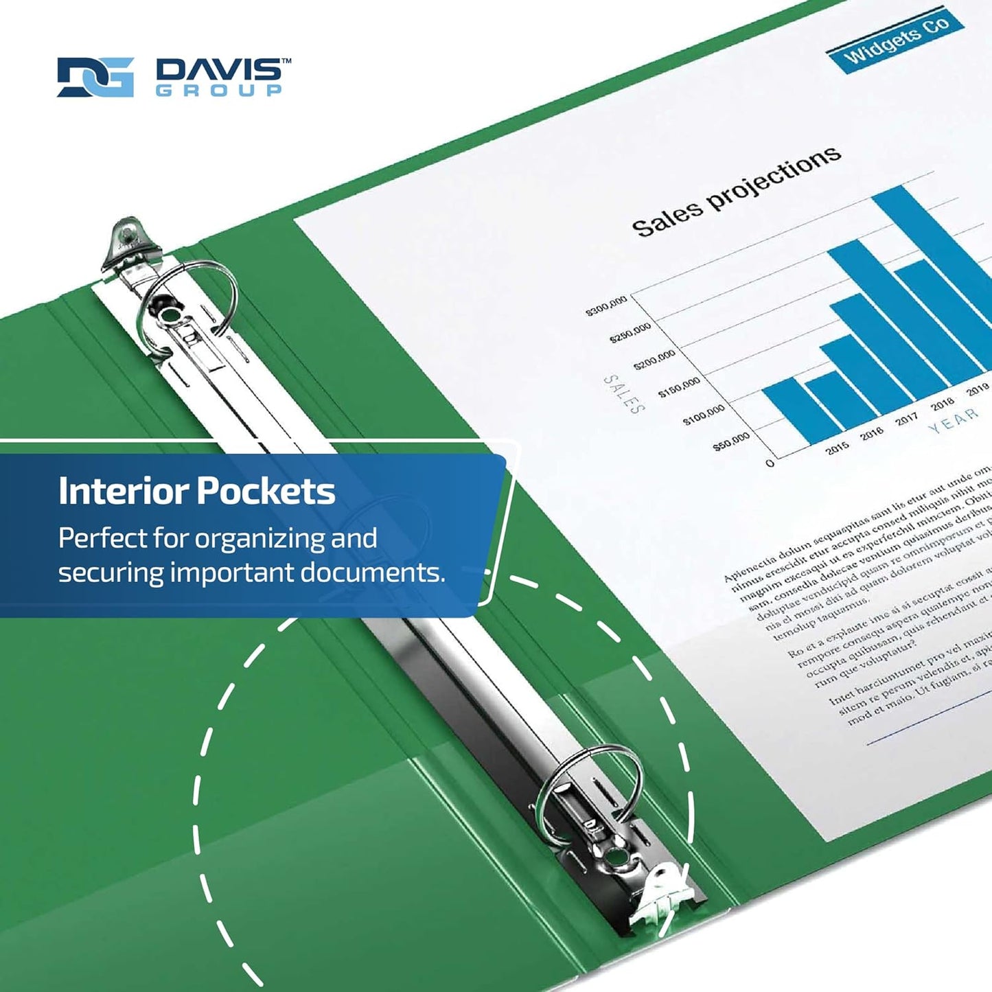 Easyview Premium 3-Ring Binders with Clear-View Covers and Round Rings, Binders for School or Office, 2 Inch, Pack of 6, Green
