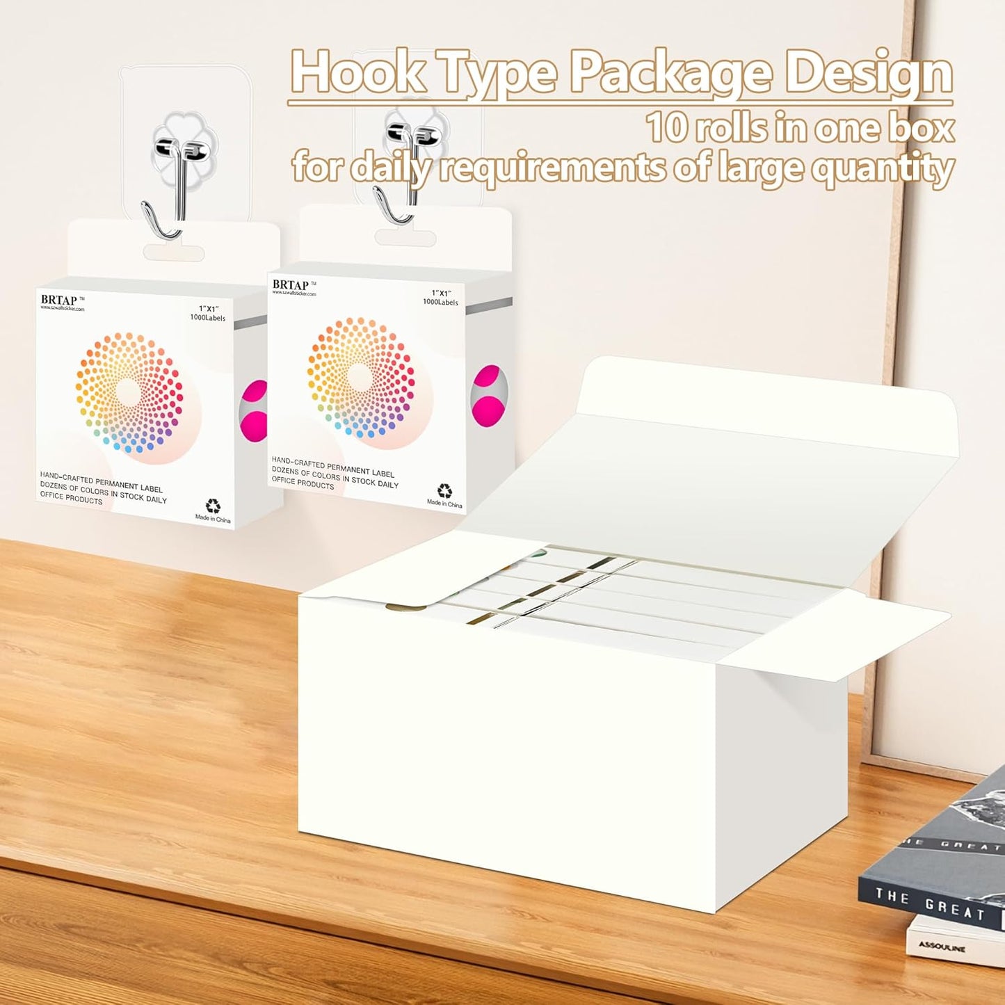 Fluorescent Pink 1 Inch Round Color Coding Dot Labels, 10 Rolls 10000 Dot Stickers in Dispenser Box - Permanent Adhesion, Vibrant Colors, Highly Visible