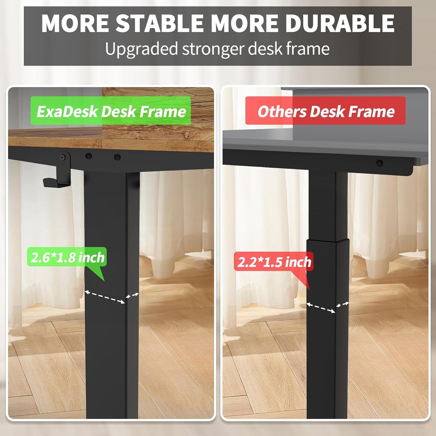 55 x 30 Inch Electric Standing Desk with 2 Drawers, Adjustable Height Widened Stand Up Desk with Storage, Sit to Stand Ergonomic Workstation for Home Office, Light Rustic