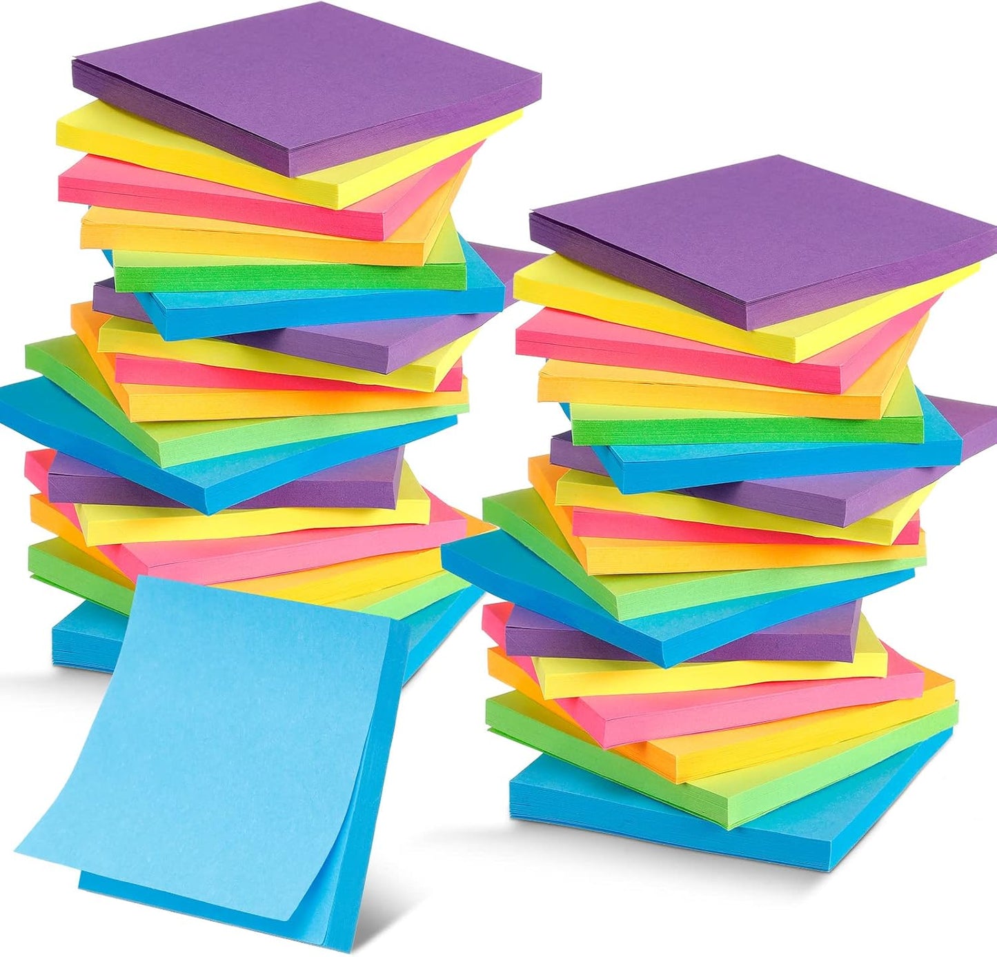 Leinuosen 102 Pack Sticky Notes 3 x 3 Inches Cute Sticky Notes Bright Colors Self Stick Pads Memo Easy to Post for Home Desk Office Notebook, Message Reminder, Stationary Supplies Office Supplies