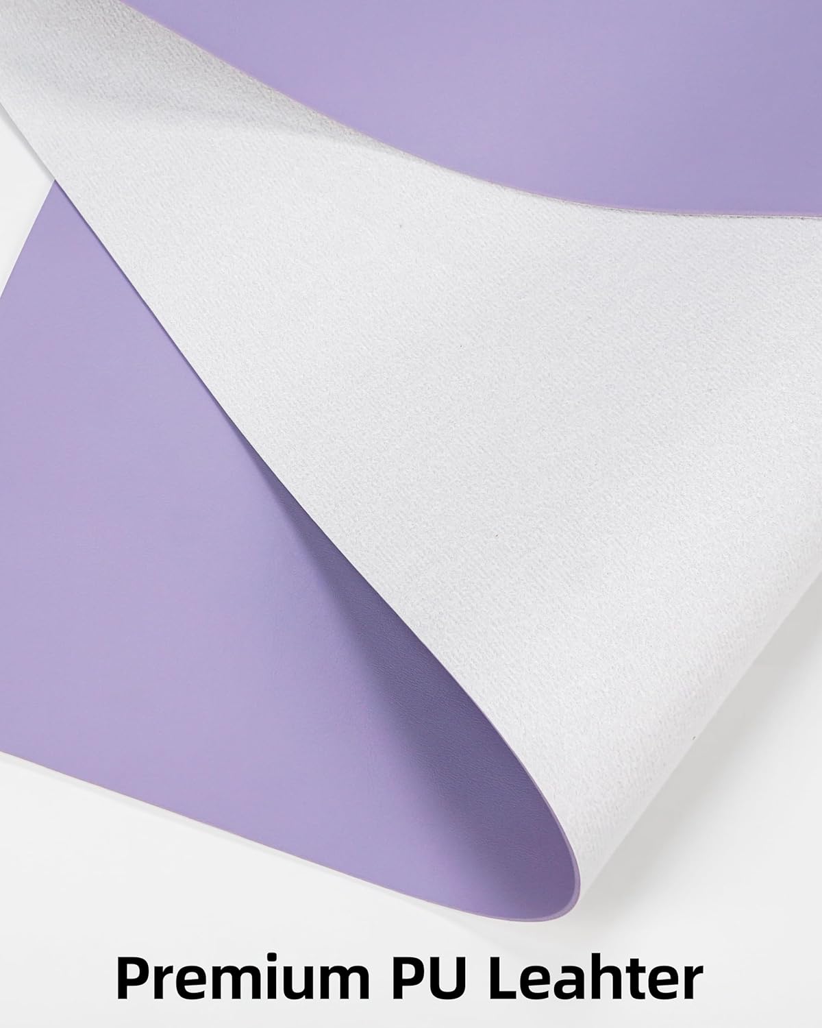 Leather Desk Pad Protector,Office Desk Mat,Large Mouse Pad, Non-Slip PU Leather Desk Blotter,Desk Pad,Waterproof Desk Writing Pad for Office and Home (Light Purple,35.4" x 17")