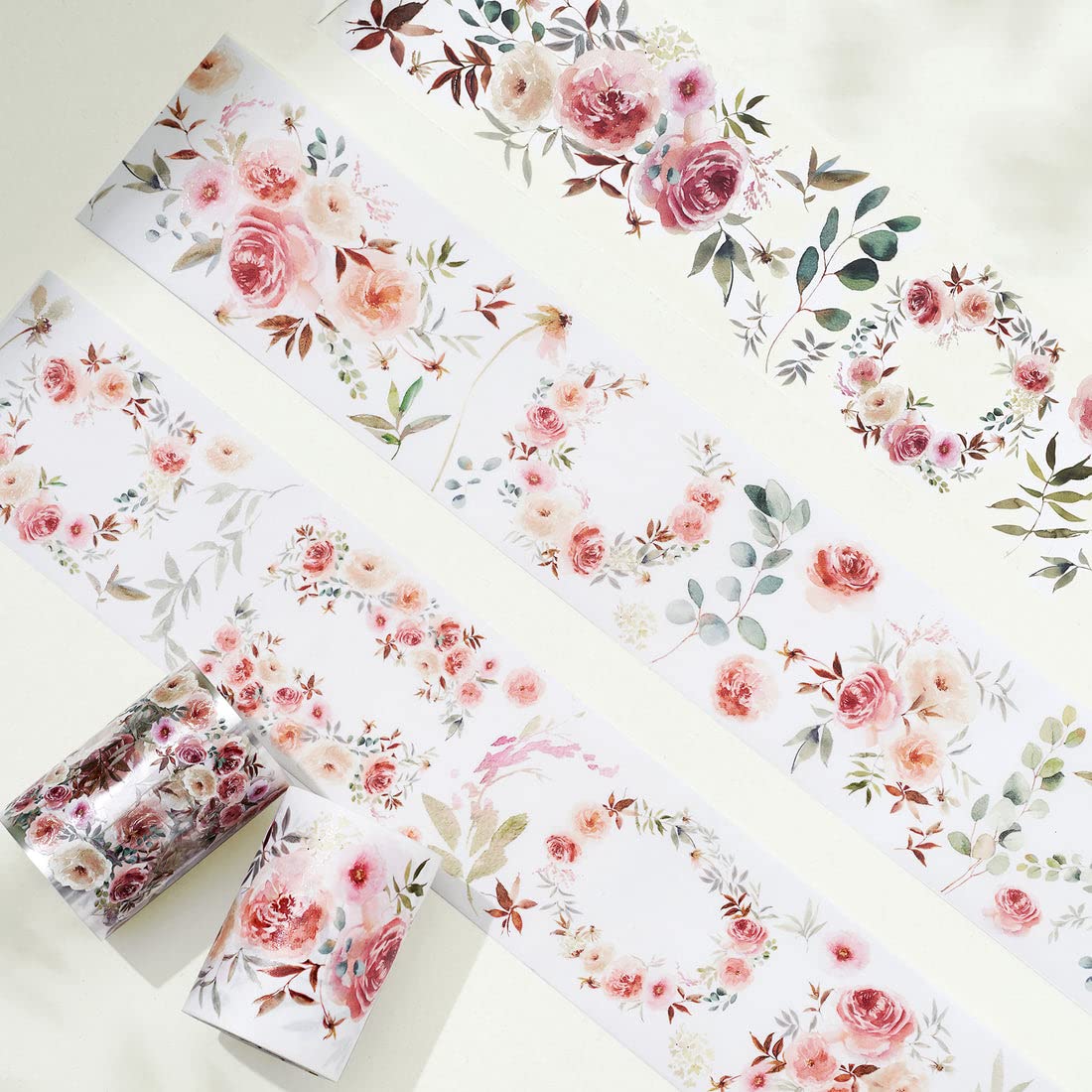 WT Fall Flowers Wide PET Tape, Single Roll, Original Designs, Floral Decorative Tape, Craft Clear Tape, Bujo Planner Supplies, Watercolor Flower Tape, DIY Transparent Tape