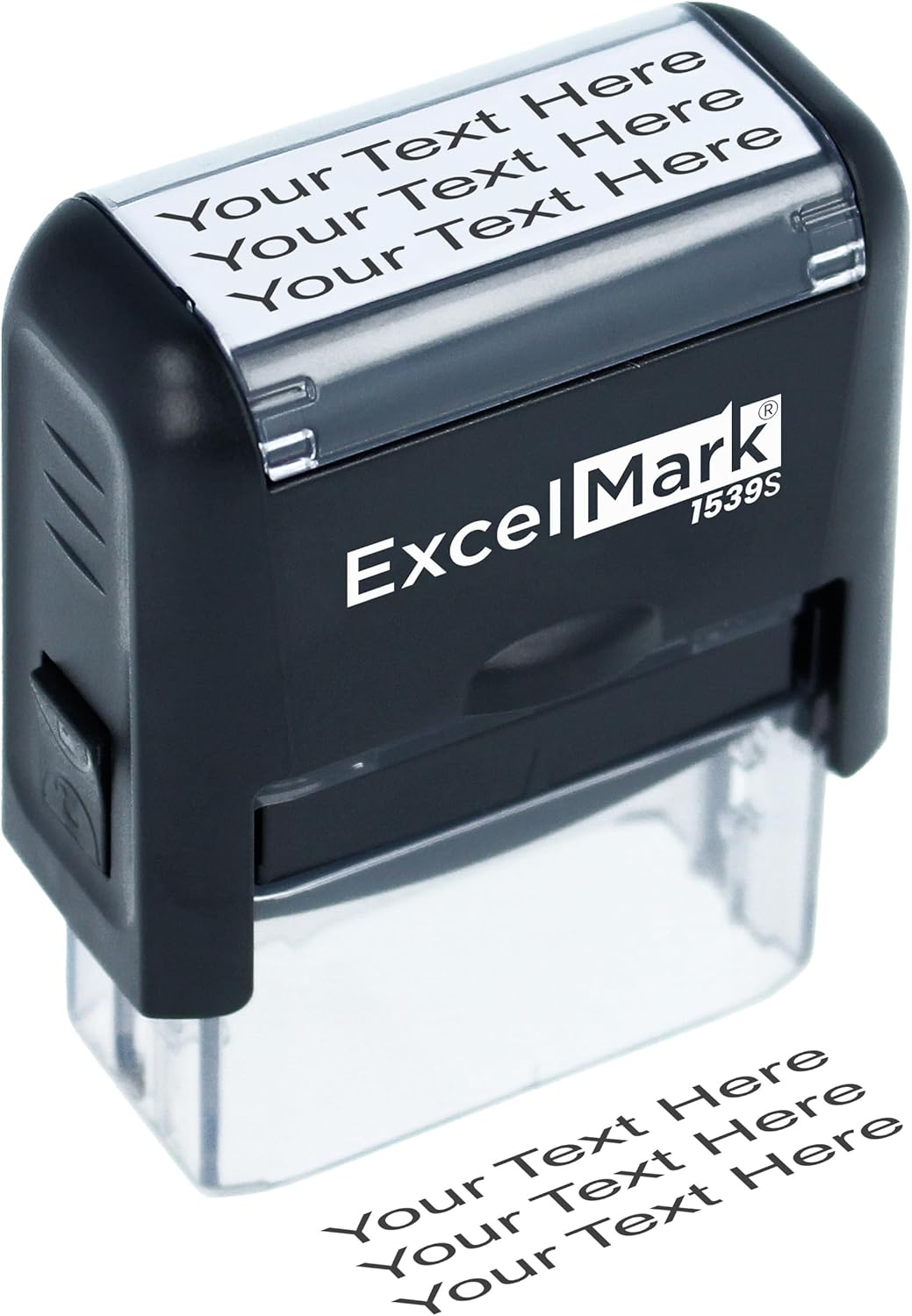 ExcelMark Custom Rubber Stamp – Clean & Easy Stamping – Personalized Self-Inking Stamp (Small)