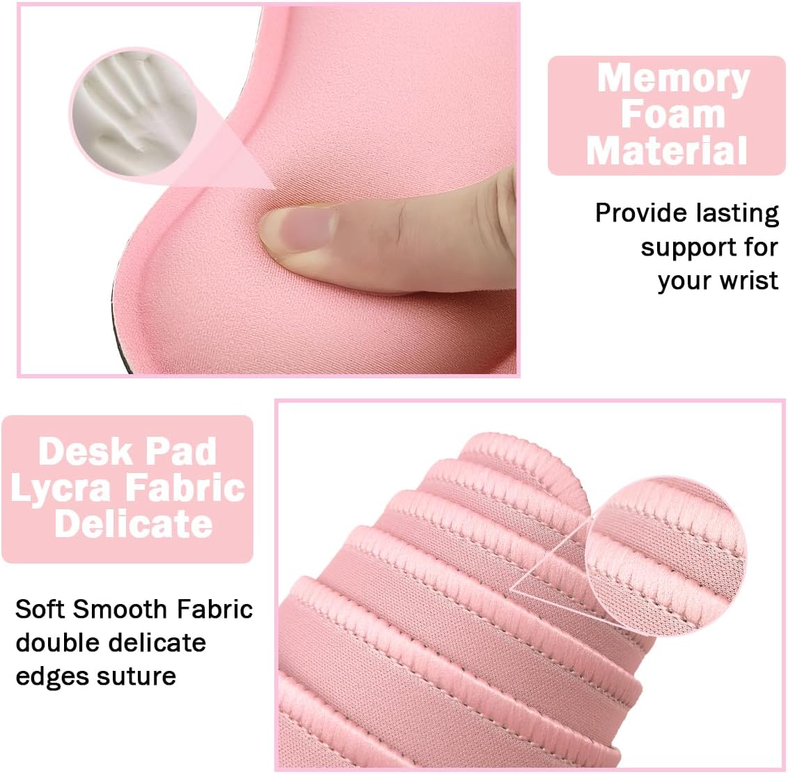 4-in-1 Large Gaming Mouse Pad, Keyboard Wrist Rest Pad & Wrist Support Mousepad Set, Extended Desk Pad Waterproof Desk Mat for Home Office Study Game-Pink