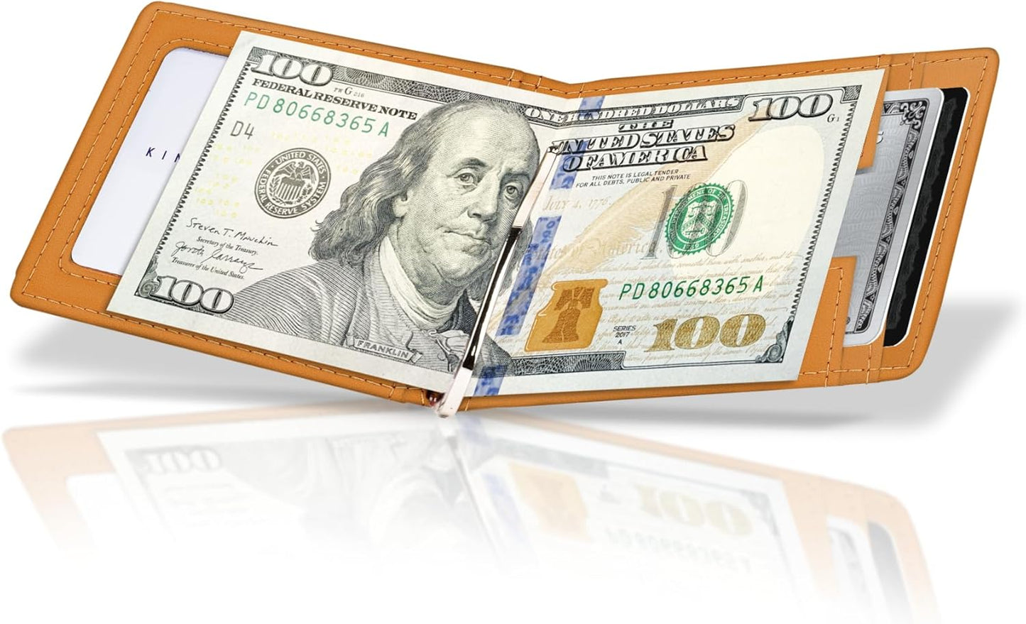 Kings Loot Money Clip Slim Minimalist Wallet for Men – RFID Blocking Leather Design with Money Clip – Front Pocket Bifold Holds 12 Cards – Stylish & Compact Wallets (Cognac/Premium Engraved)