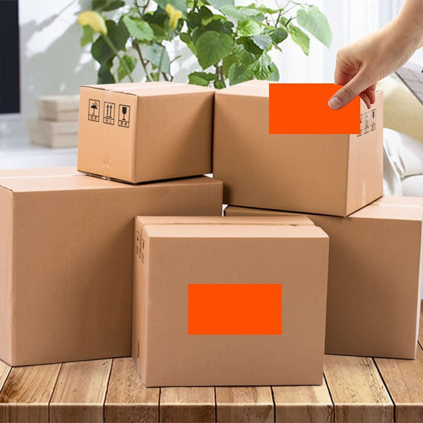 PARLAIM 3" x 5" Rectangle Color Coding Labels,250 per Dispenser Box Roll Square Label Inventory Stickers(Fluorescent Red)