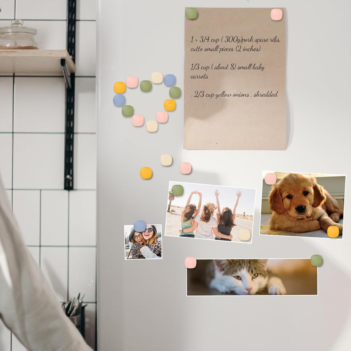 Qualsen Fridge Magnets, Colorful Decorative Cute Refrigerator Magnets for Whiteboard, Locker, Kitchen, Office, Classroom（20 Pcs）