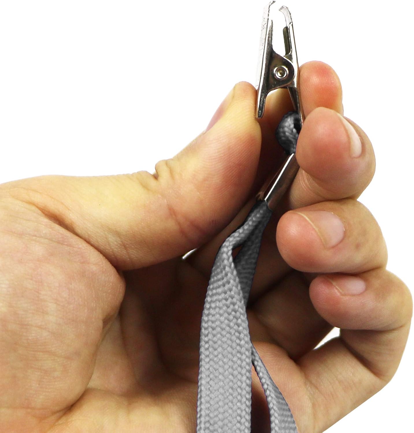 Ollain Badge Lanyards Neck Bulk Cruise Lanyards Lanyard with Clip for ID Card Name Tags Badge Holders (Gray, 50 Pack)