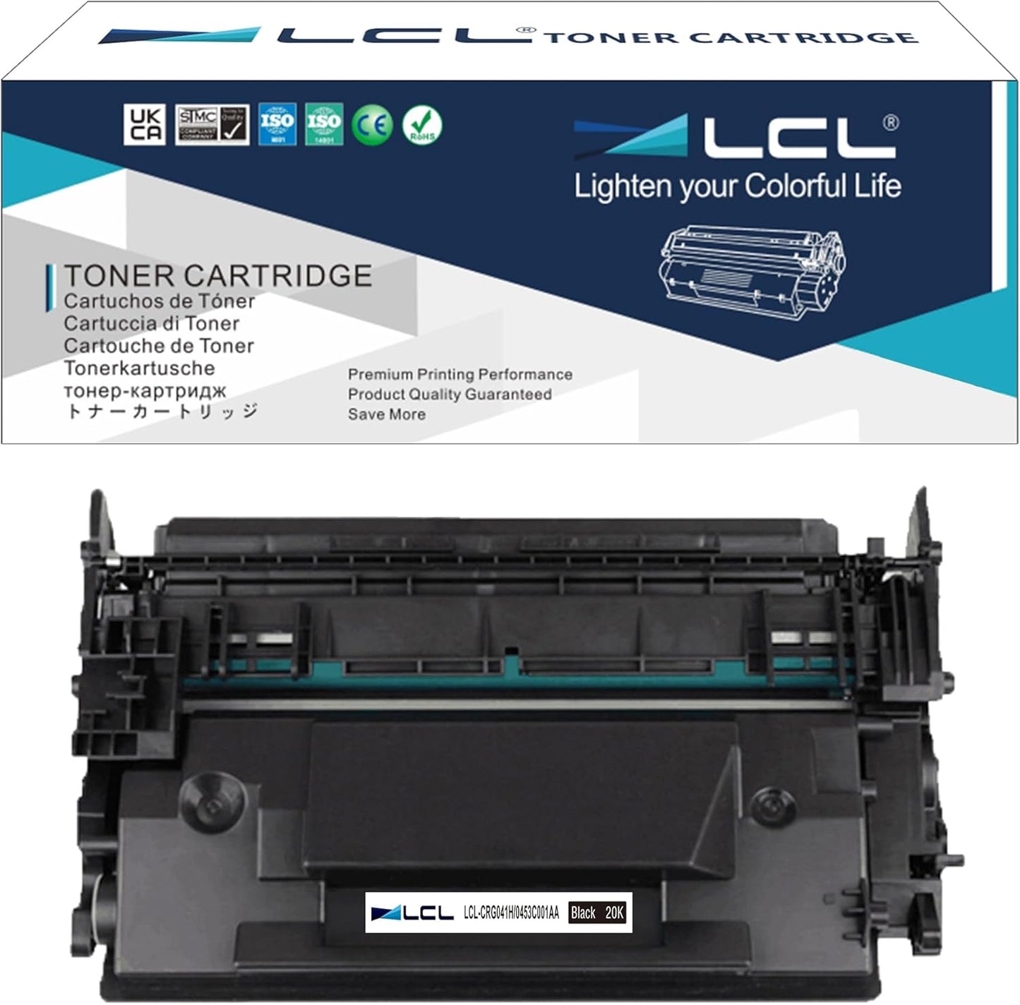 LCL Compatible Toner Cartridge Replacement for Canon 041 CRG041 CRG041H 0452C001AA 0453C001AA 20000 Pages for Canon LBP312i MF521DW LBP312X LBP312dn MF525dw (1-Pack Black)