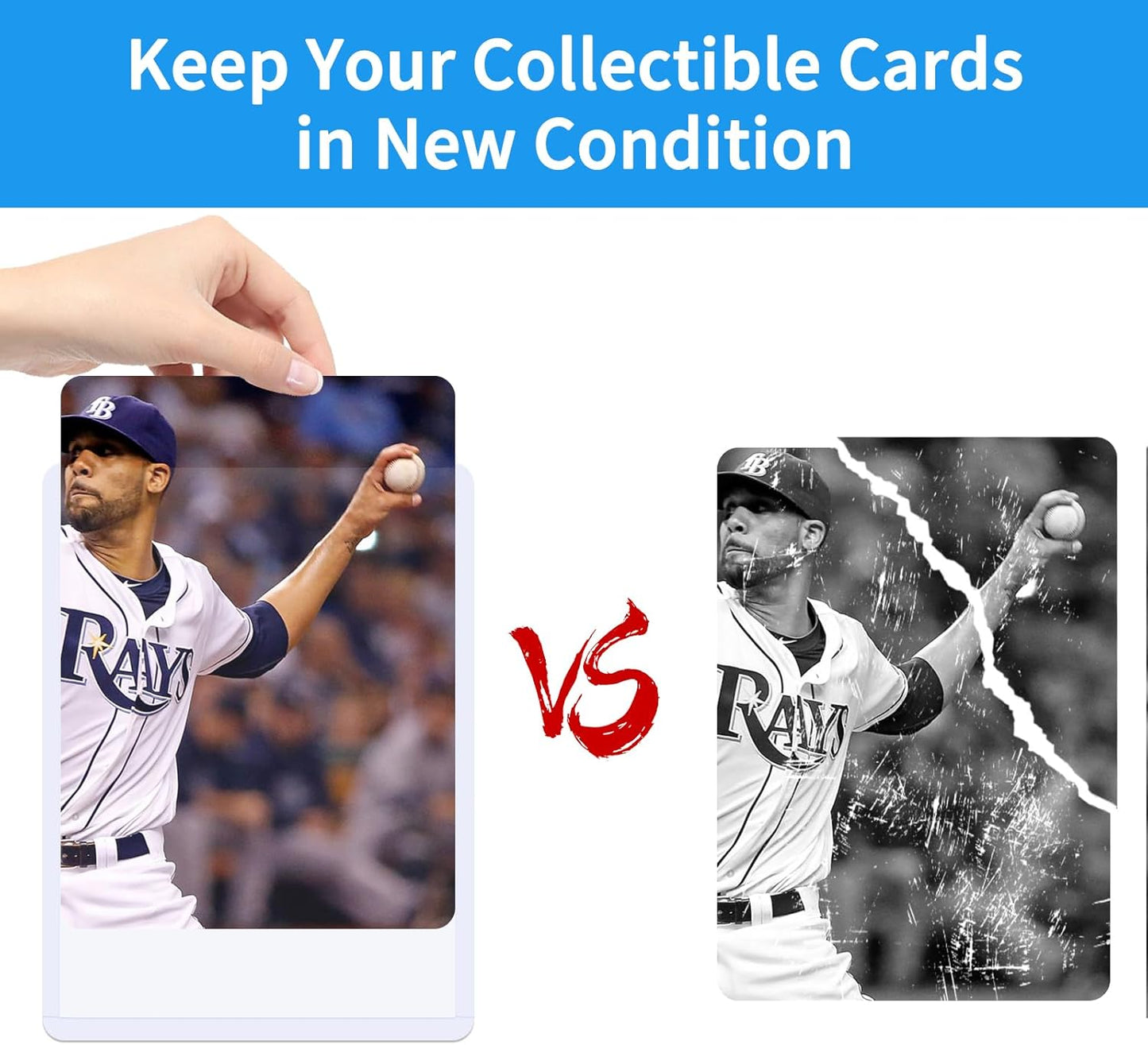 200Pcs Top Loaders for Cards (100Pcs Hard Plastic Card Holders & 100Pcs Penny Card Sleeves) 3" x 4" Toploaders, Card Protector Sleeves for Baseball Football Sports Cards, Standard Trading Cards