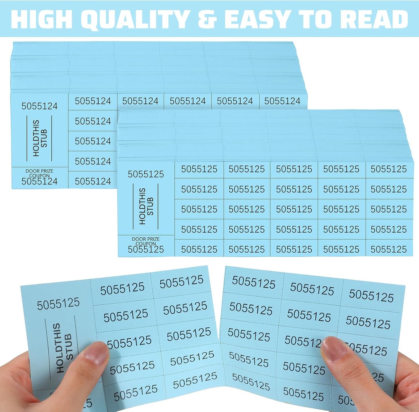 Kosiz 1000 Sheets 25 Bid Raffle Tickets - Chinese Auction Ticket Sheets for Silent Auctions, Events, Church (Light Blue)