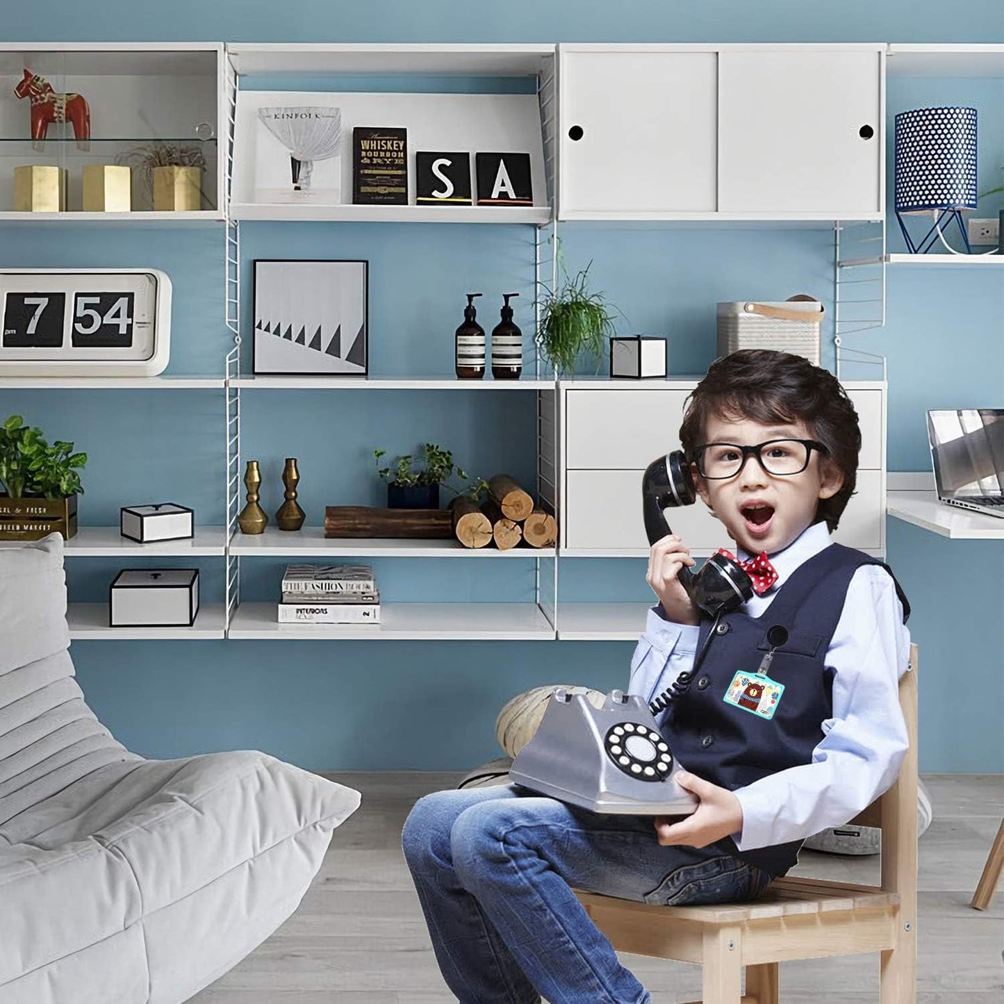 JANYUN 30 Pcs Black Retractable Badge Reels Holders Reels Clip for ID Badge Holders for School Office Supplies