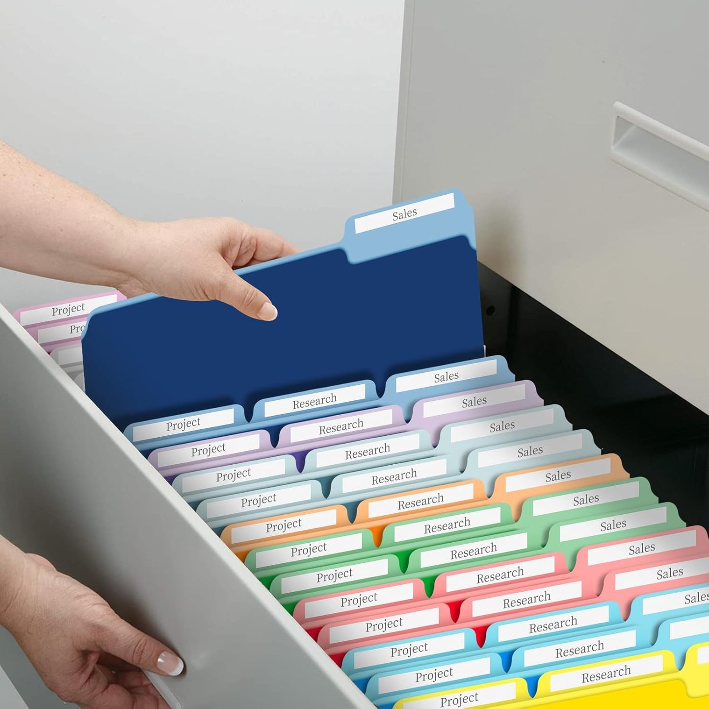 WEMEMORN 120 Pack Two Tone Color File Folders 8.5 x 11 Inch, 1/3 Cut Tab File Folders Letter Size, Assorted Colors, 10 Color File Folder, School Business Office Home Folders for Document Organization