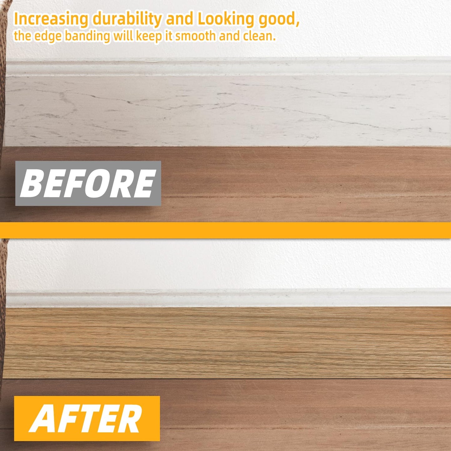 GSCIT Club Natural Walnut Wallpaper, 15.7 inch X 15ft Self Adhesive Wood Grain Repair Tape Patch for Tables, Chairs, Baseboards, Doors, Windows, Floors, Handicraft DIY.