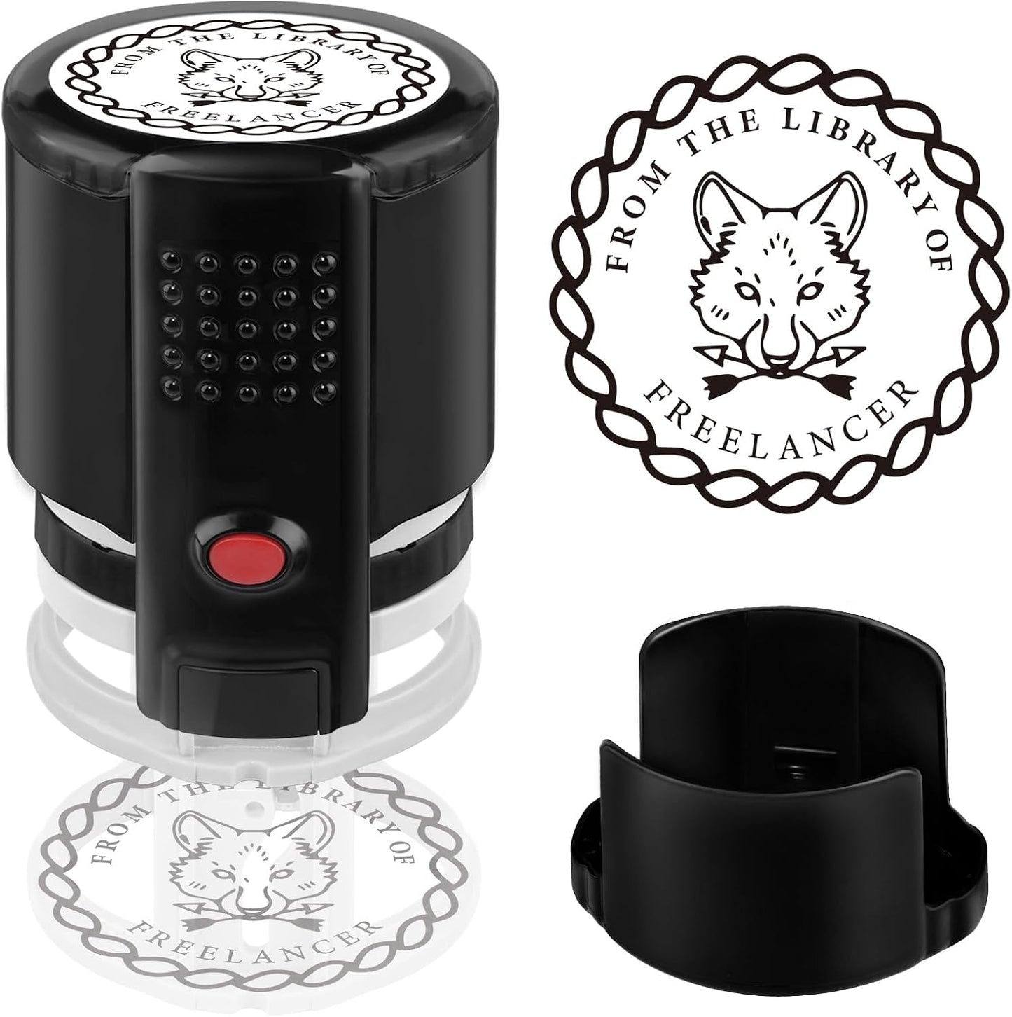 Custom Ink Stamp | Personalized Self Inking Stamp Gifts for Book Lovers, Readers, Teachers | 5 Ink Colors (Design-02)