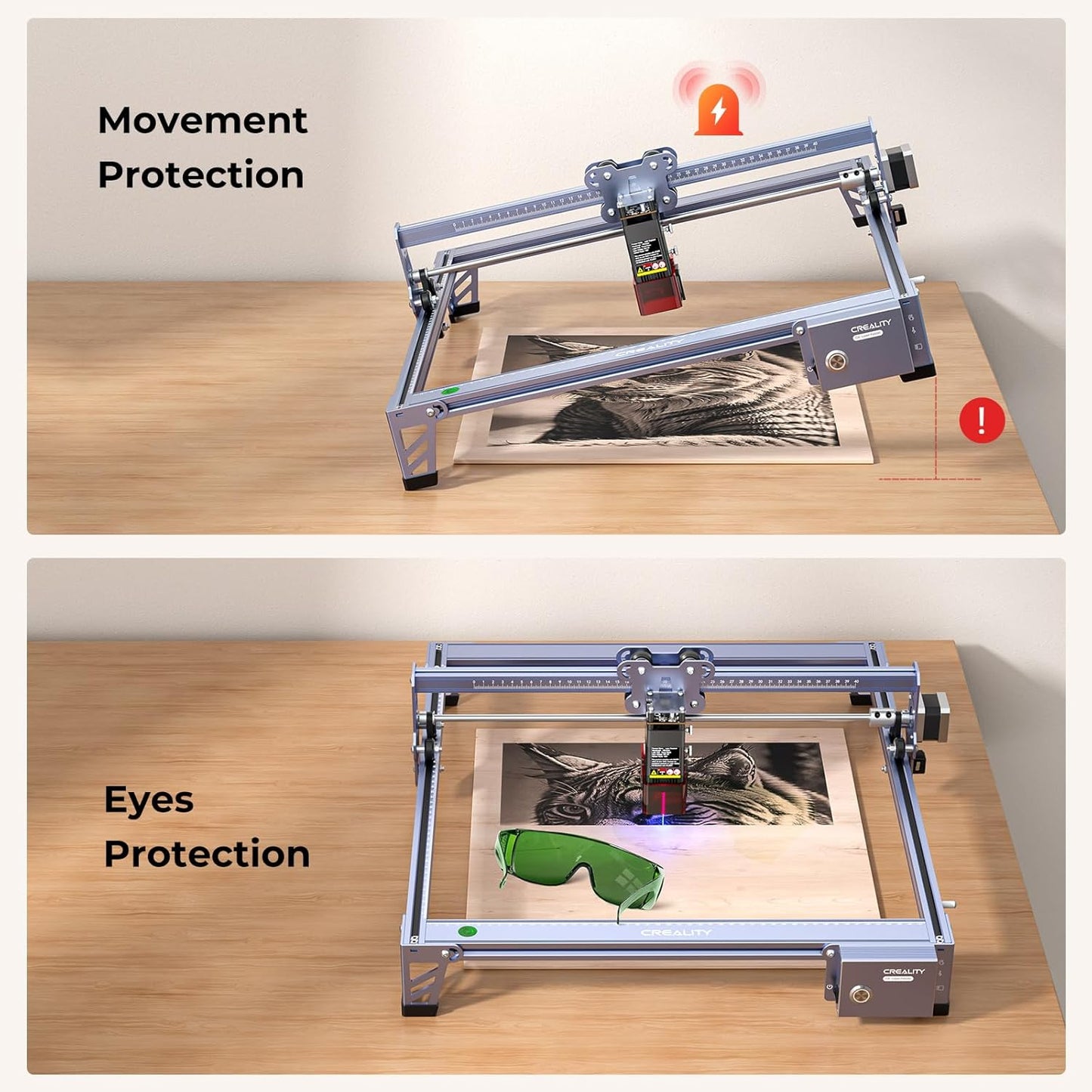 Creality Falcon 5W Laser Engraver Machine, 72w High Precision 0.06mm Laser Cutter and Engraving Machine for Wood Metal Leather Acrylic Glass, 10000mm/min, Offline Usage, CNC Laser Engraver