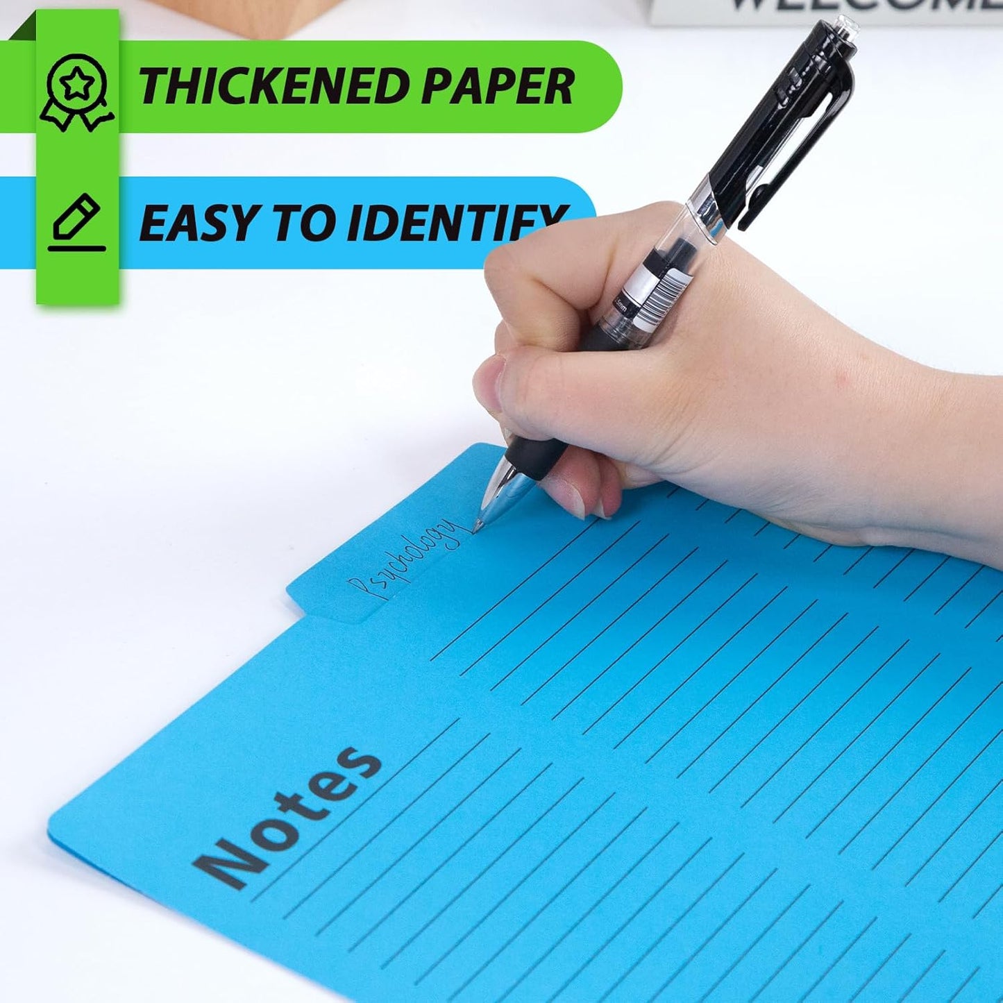 Shindel 16 Pack File Folders Letter Size, Notes Tabbed File Folders with Tabs, 9.6 x 11.5 Inch, 1/3 Cut Tabs, Manilla Letter Size Folder for Back to School, Business for Document, 8 Vibrant Colors