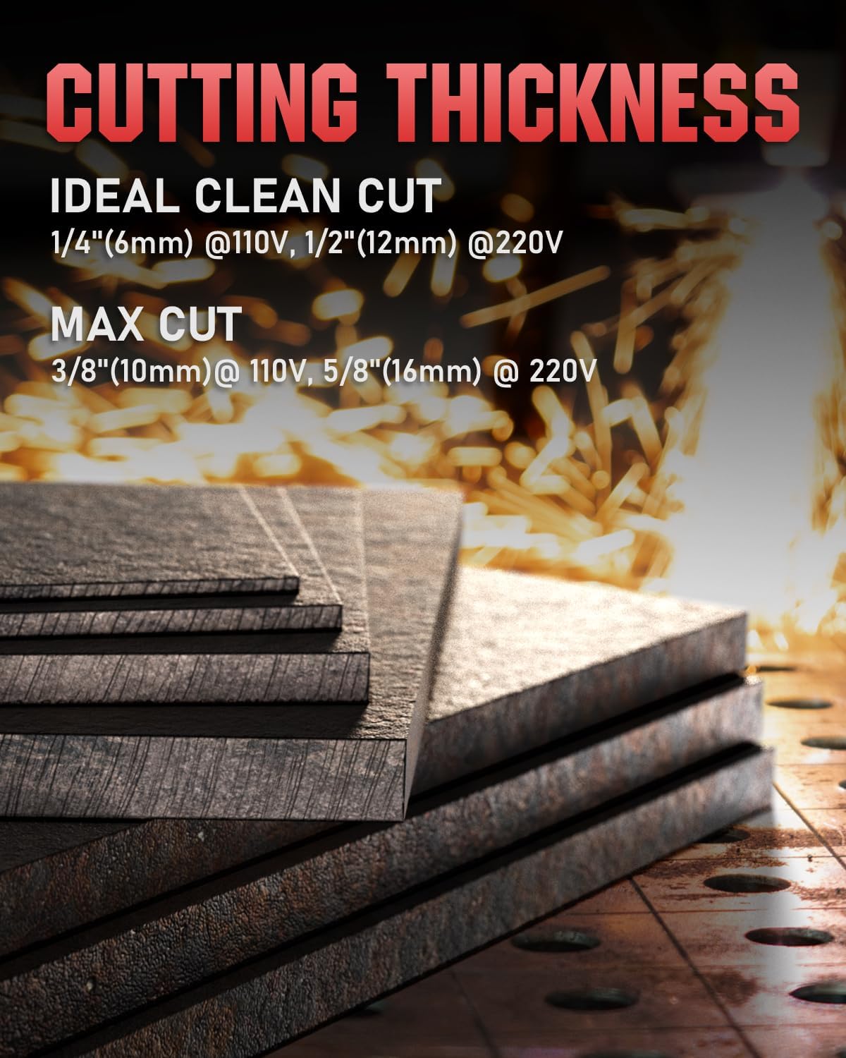 YESWELDER CUT-50DS Plasma Cutter, 50Amp Air Power Large Digital Display 110/220V Dual Voltage IGBT Inverter Plasma Cutting Machine