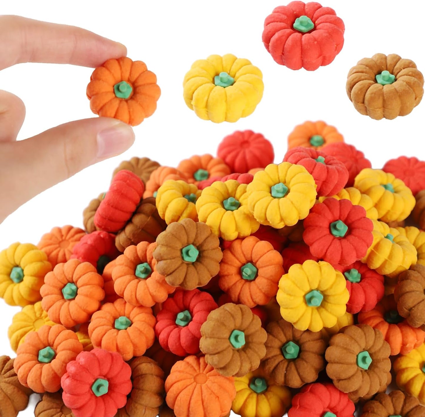 44Pcs 3D Pumpkin Erasers Bulk, Halloween Fall Mini Erasers for Student Classroom Prizes, Game Reward,Treasure Box,Trick or Treats, Goody Bag Filler,Party Favors (44PCS)