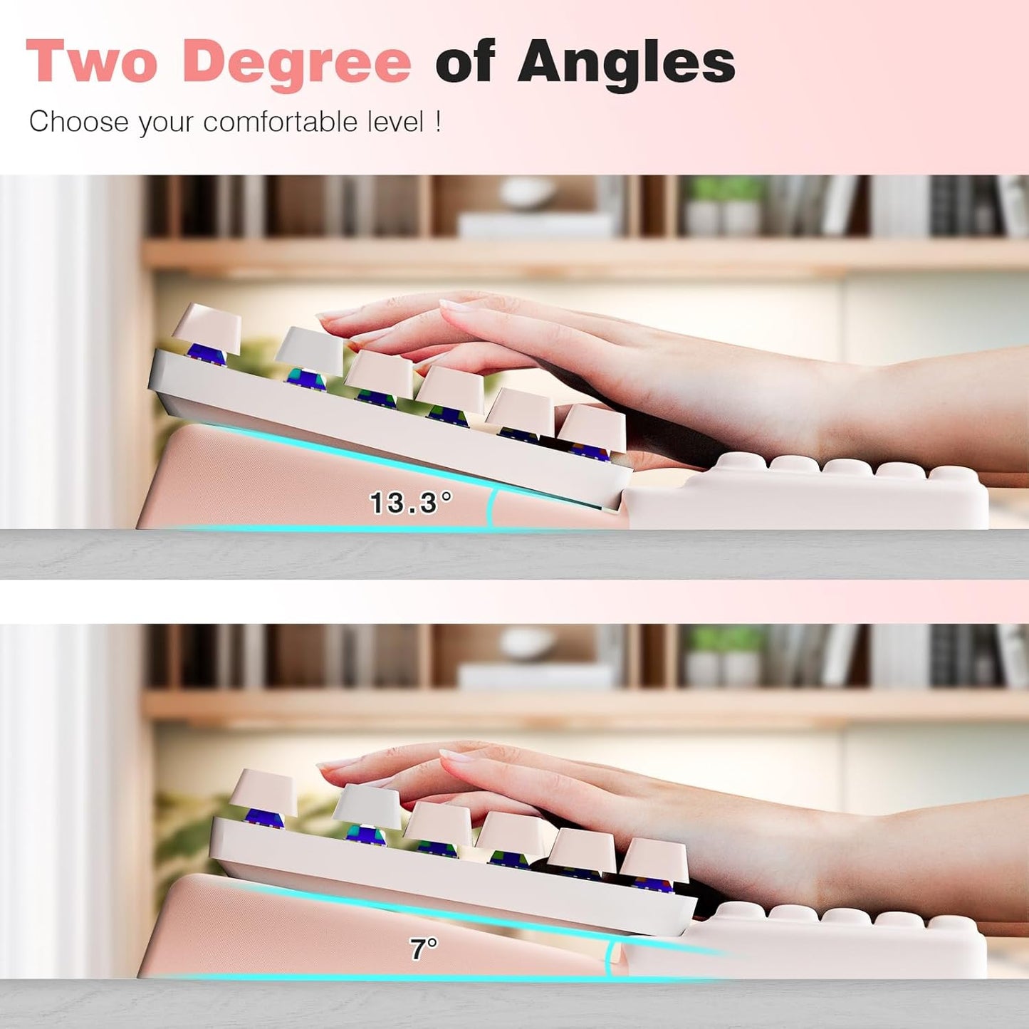 Ospelelf Ergonomic Keyboard Wrist Rest Pad Comfortable Keyboard Stand Riser Holder Pad for Office Gaming