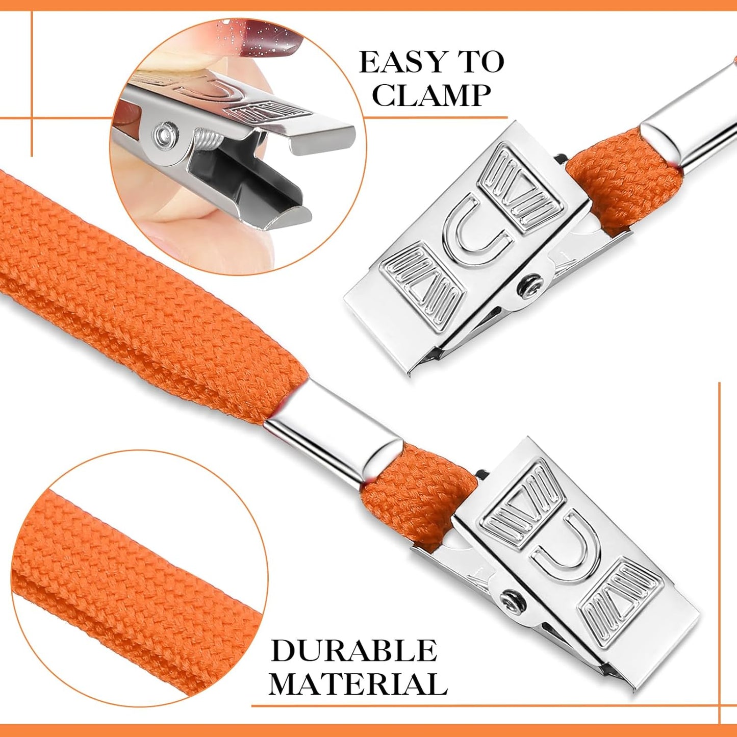 Marspark 50 Sets Clear Name Tags with Lanyard, Lanyards for ID Badges Reusable Strap with ID Holder Plastic Name Badges for Adults Business School Church Conference (Orange)