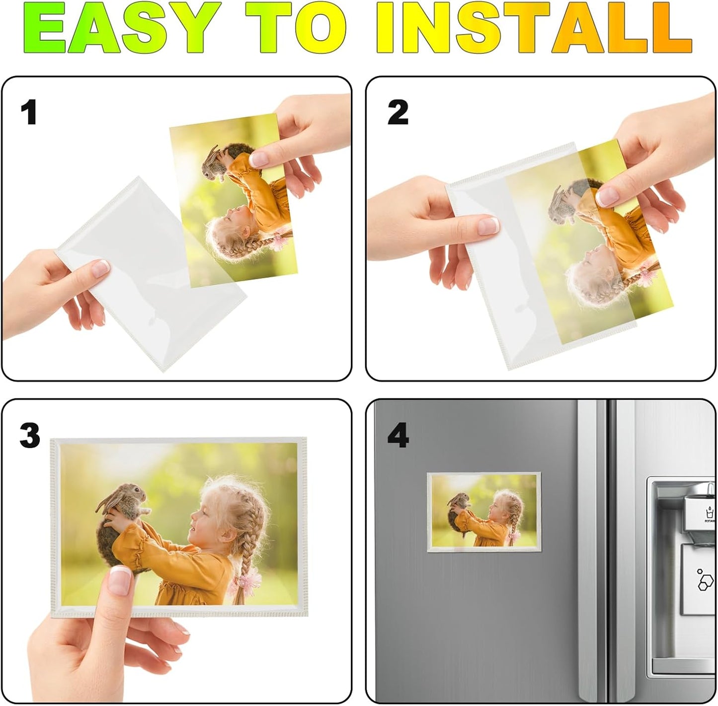 10PCS White Magnetic Picture Frames For 4 x 6'' Photos,Magnetic Pocket Picture Frames,Photo Magnets Sleeves,Suitable Home,Office,School & Refrigerator&Cabinet Locker