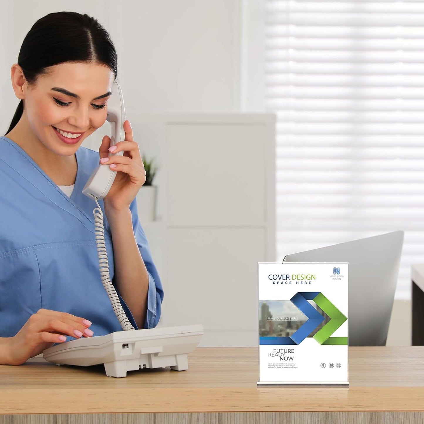 6 Pack Acrylic Sign Holder 4 x 6, Clear Double Side T Shape Acrylic Table Sign Stands for Displaying, Flyer Holder Paper Card Holder for Office Business Store Mall Restaurants