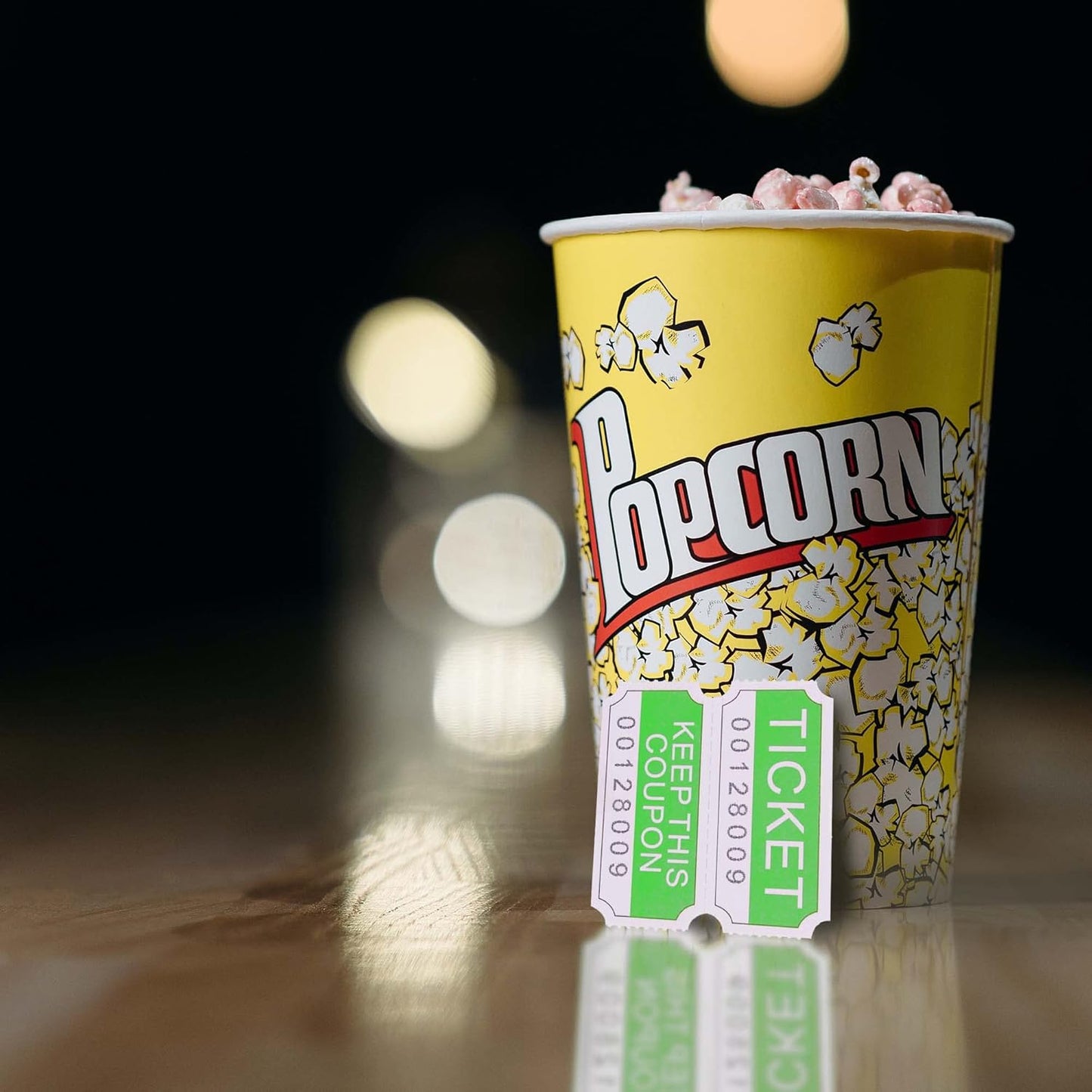 ESSENTIAL 1000 Yellow Double RaffleTickets Roll, Raffle Tickets Printable for Leisure, Movie Watching, Entertainment