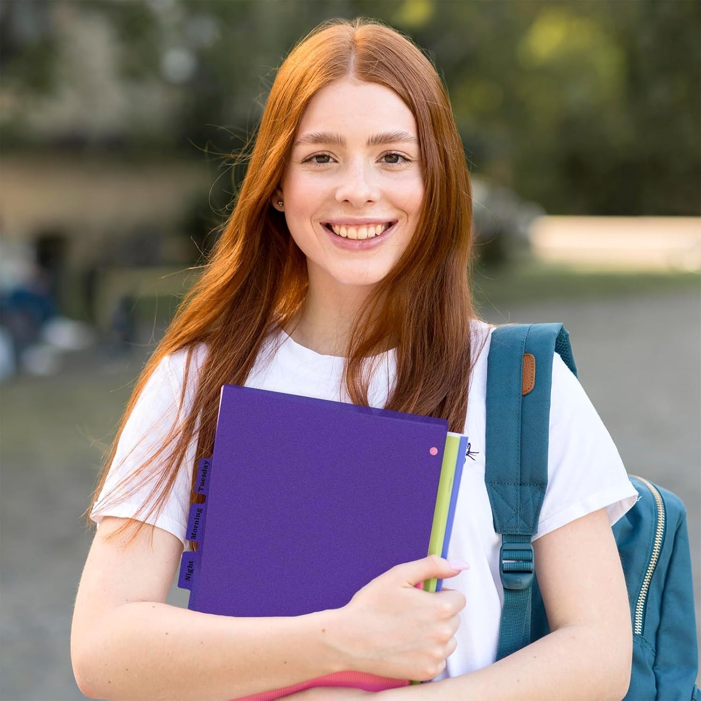 Dark Purple Binder Dividers, 8-Tab Sturdy Plastic Dividers, Binder Divider with Tabs, 3-Ring Binder Plastic Divider Set, Aesthetic Dividers for Binder, Suitable for Notebooks and Binders(Dark Purple)