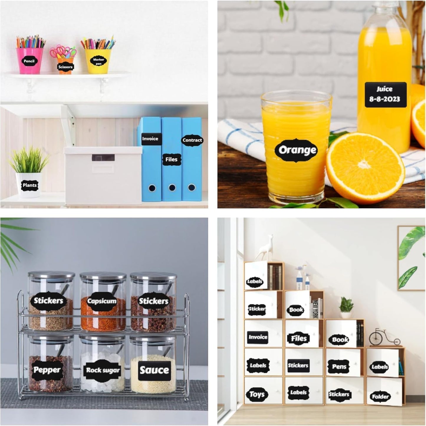 Chalkboard Label 240 Pcs Waterproof Reusable Labels for Food Containers Chalk Sticker Labels with 3 Liquid Chalk Markers for Mason Jars, Parties Decoration, Craft Rooms, Storage, Home, Kitchen