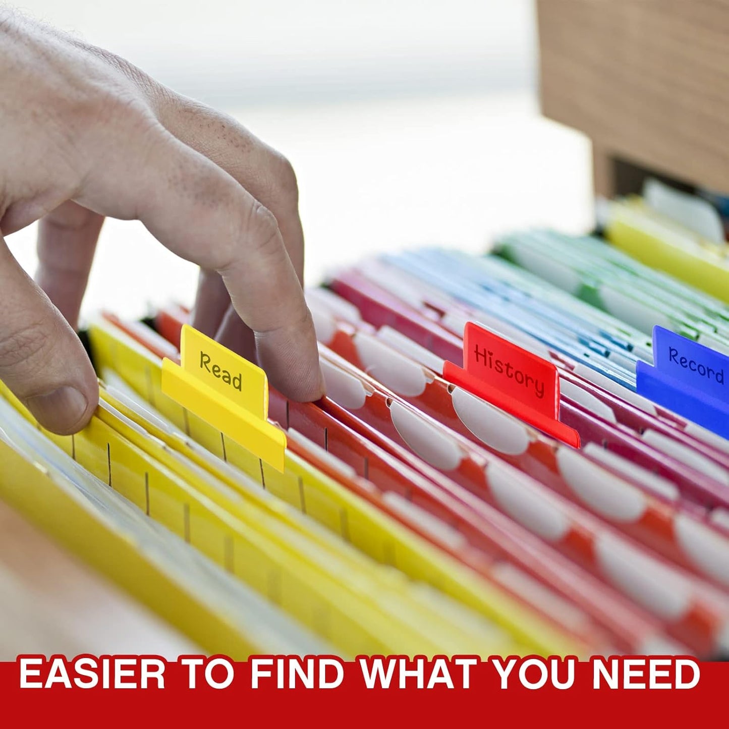 Gueevin 2 Inch Insertable Self Adhesive Tabs with Printable Inserts Clear Index Tabs Self Adhesive Colored Page Marker Repositionable Tag for Bible Divider Notebook File Folder Book Binder(100 Pieces)